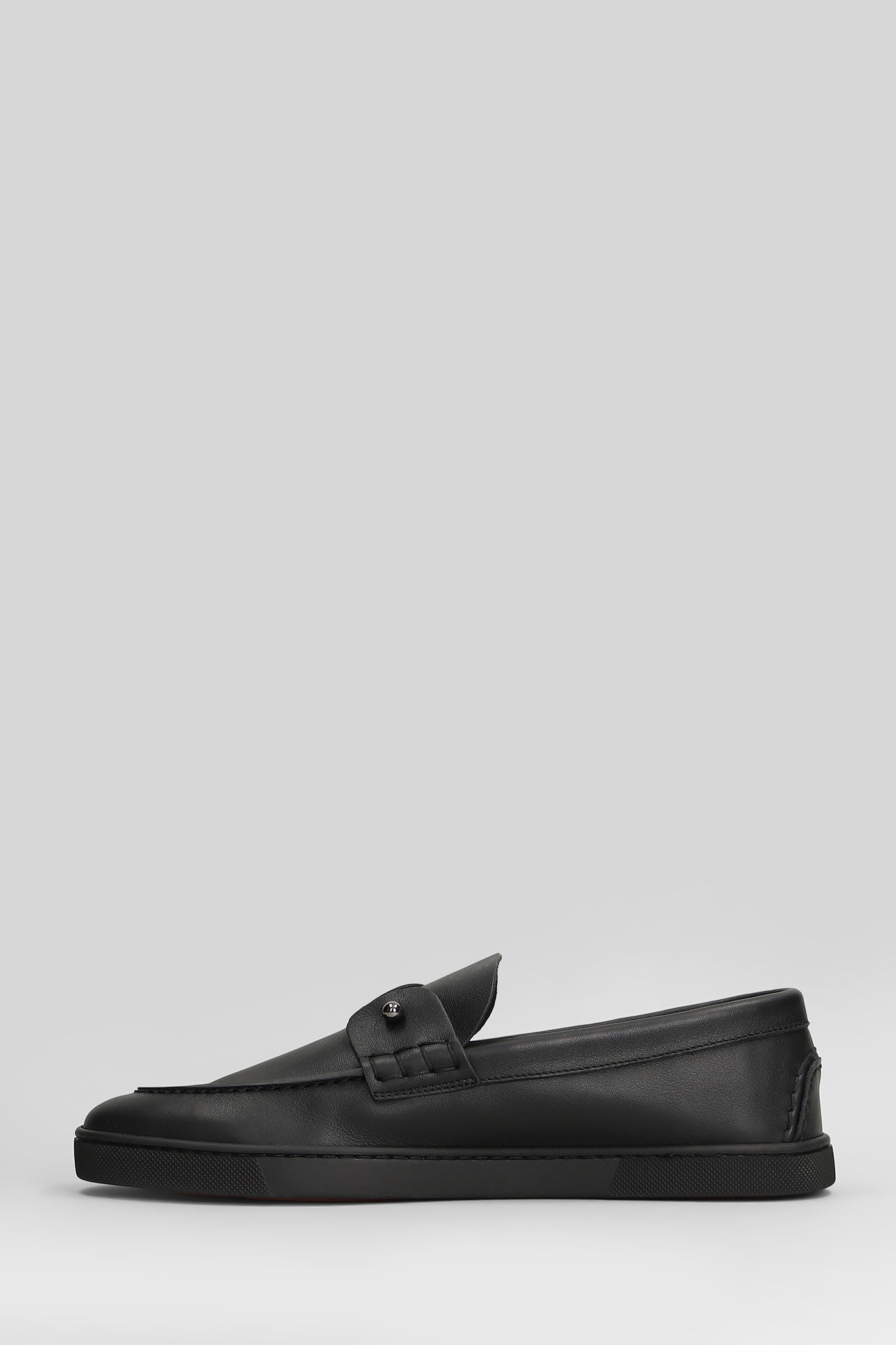 Christian Louboutin Chambeliboat Leather Slip-on Shoes In Black