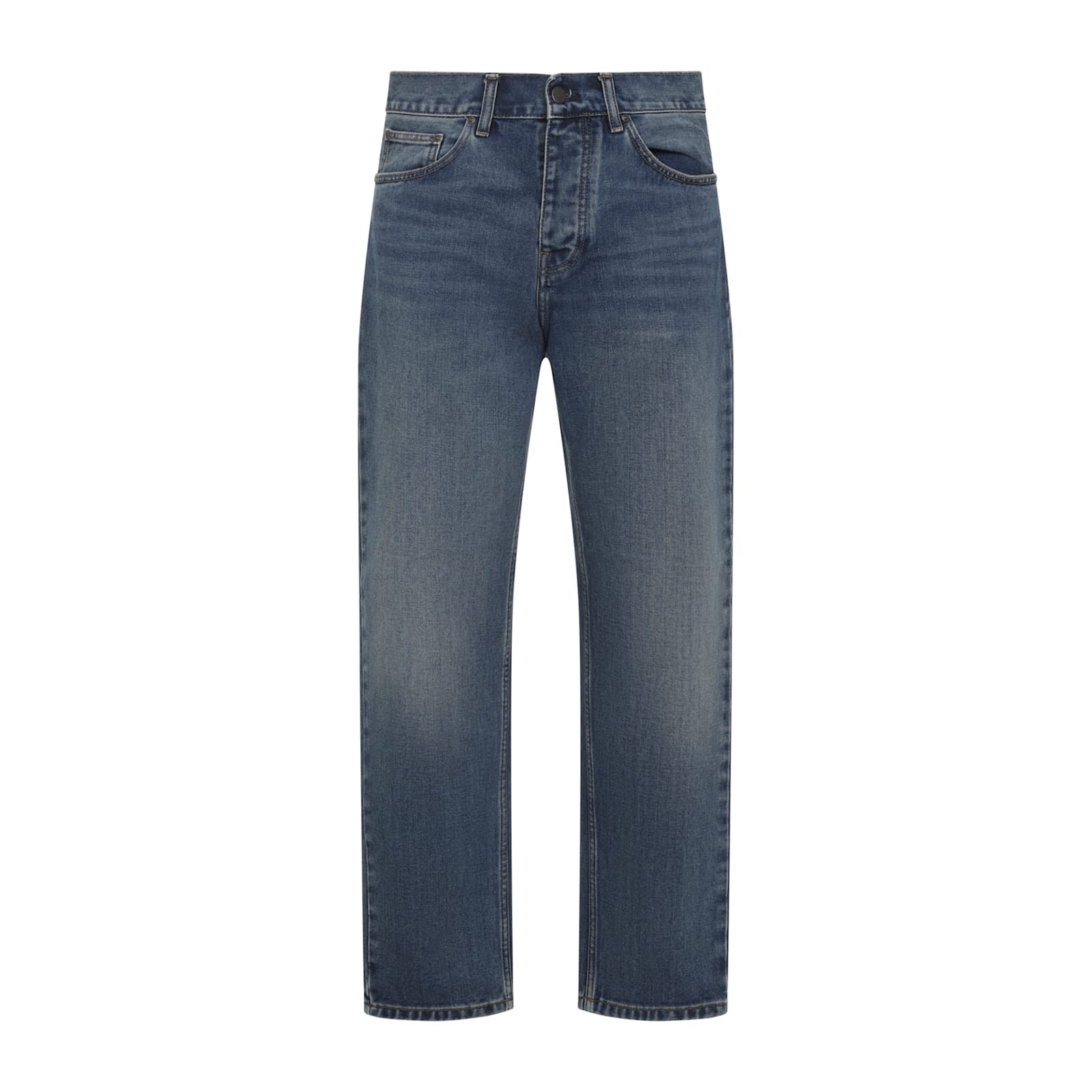 Carhartt Wip Mid-rise Organic Cotton Trousers In Blue