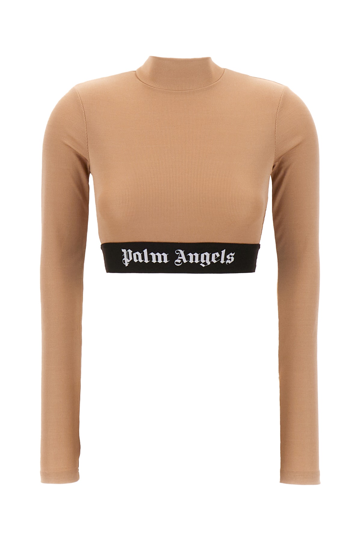 Shop Palm Angels Biscuit Stretch Polyester Top In 6210