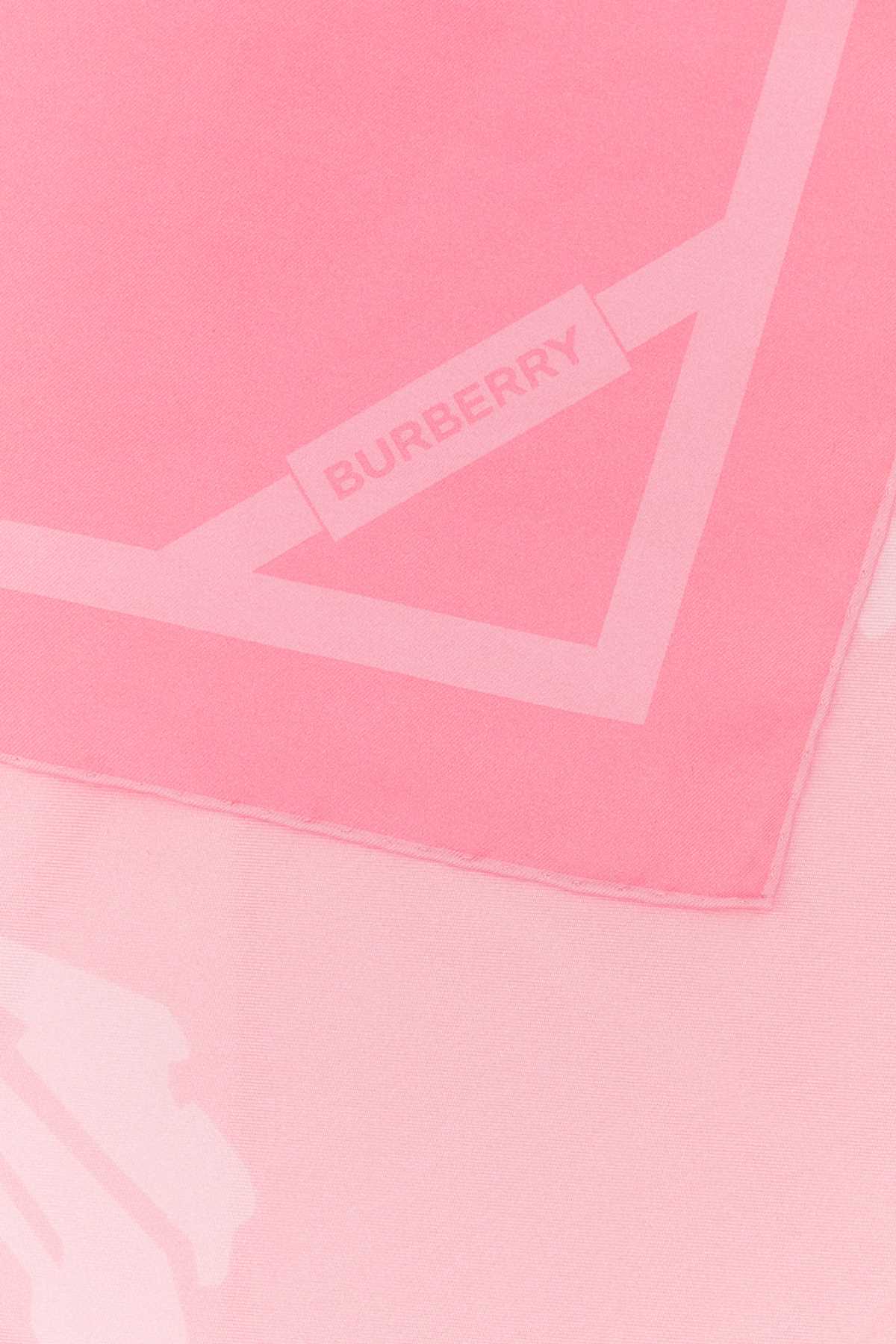 Burberry Printed Silk Foulard In Bubblegumpink