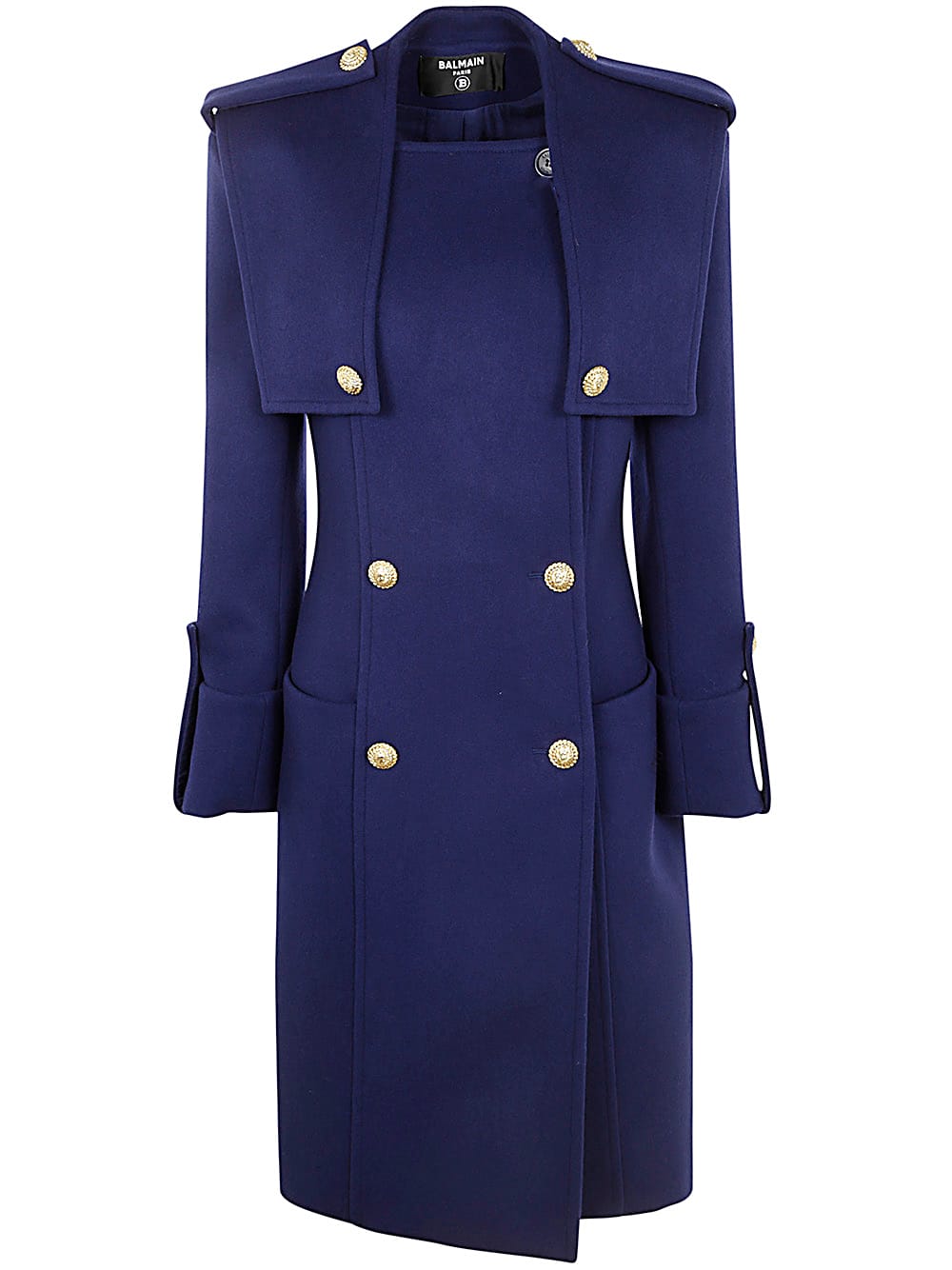 Buttoned Wool & Cashmere Trench Coat