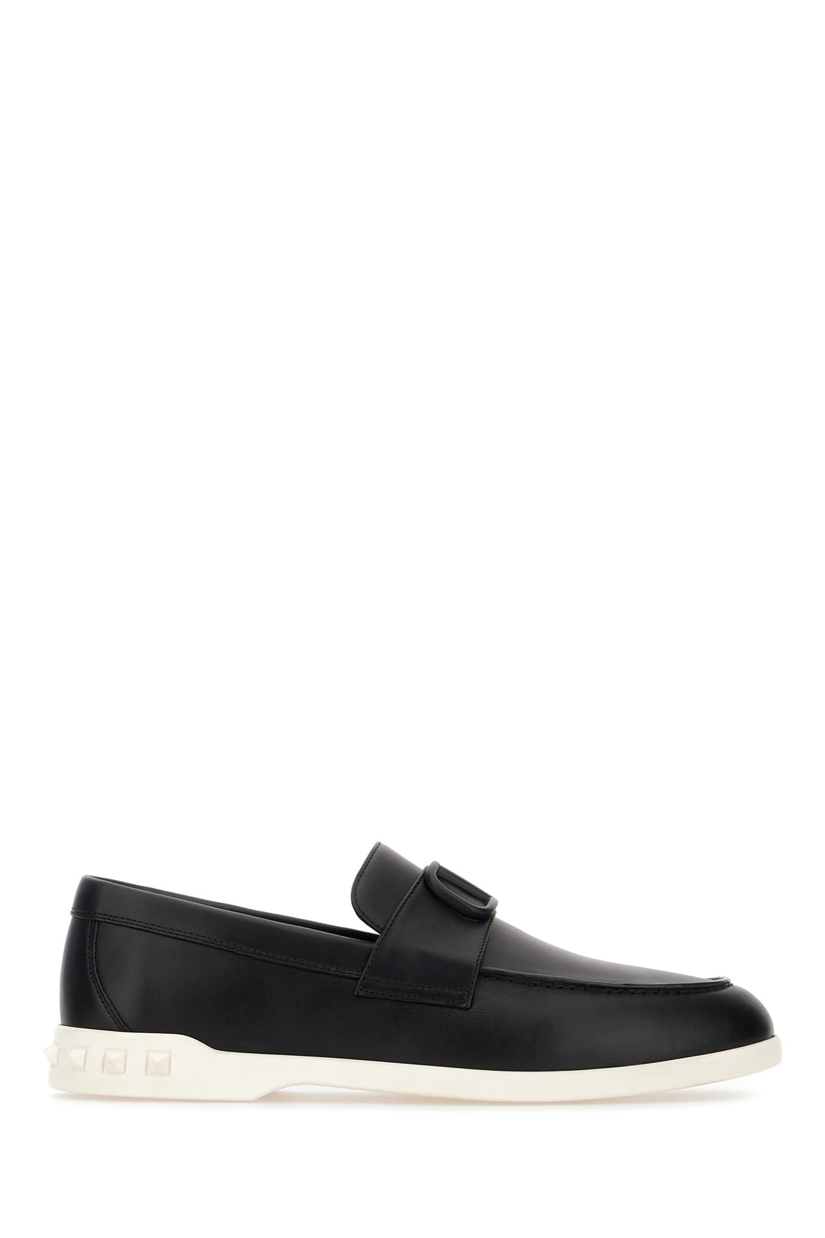 Valentino Garavani Black Leather Loafers In Nero