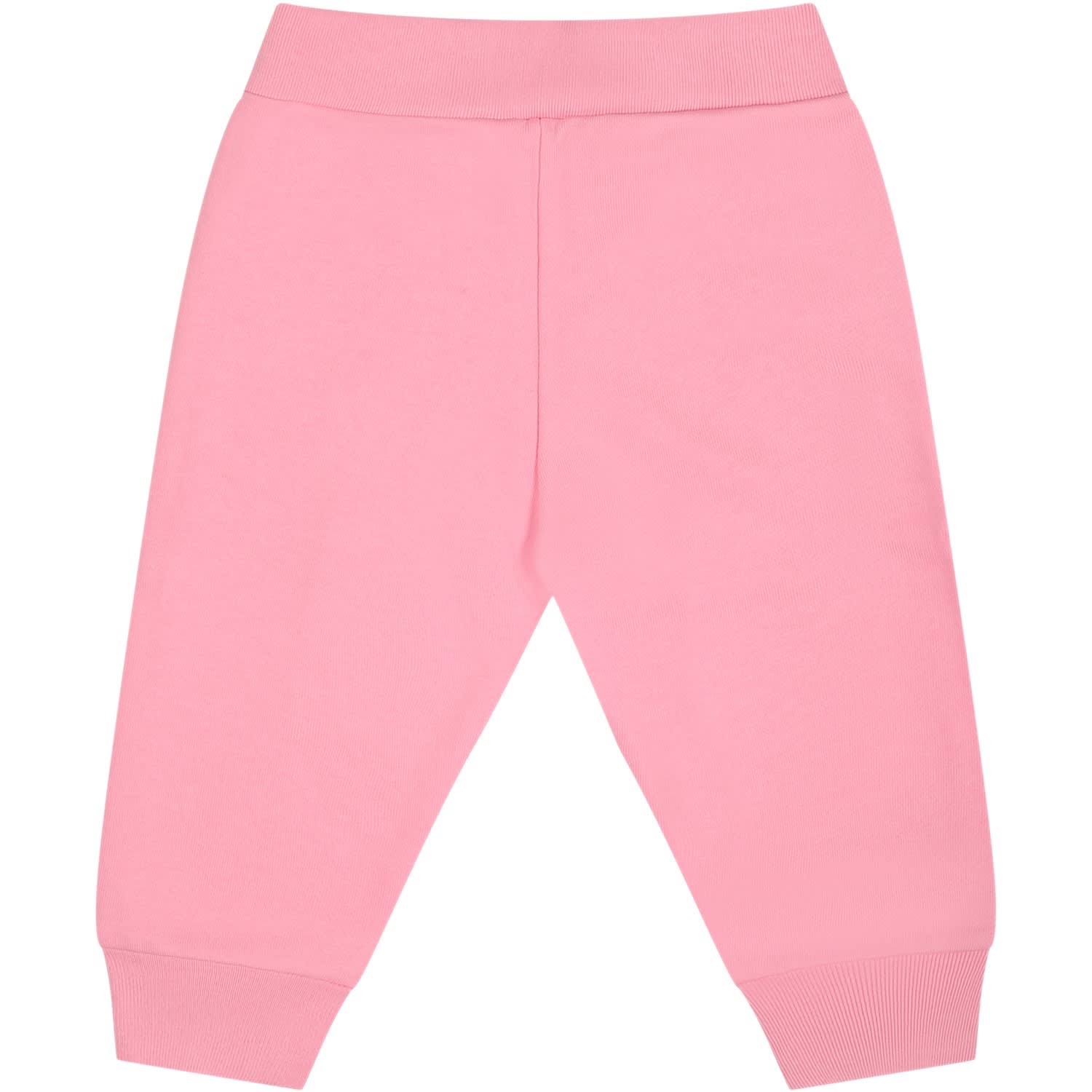 Shop Marni Pink Trousers For Baby Girl With Logo