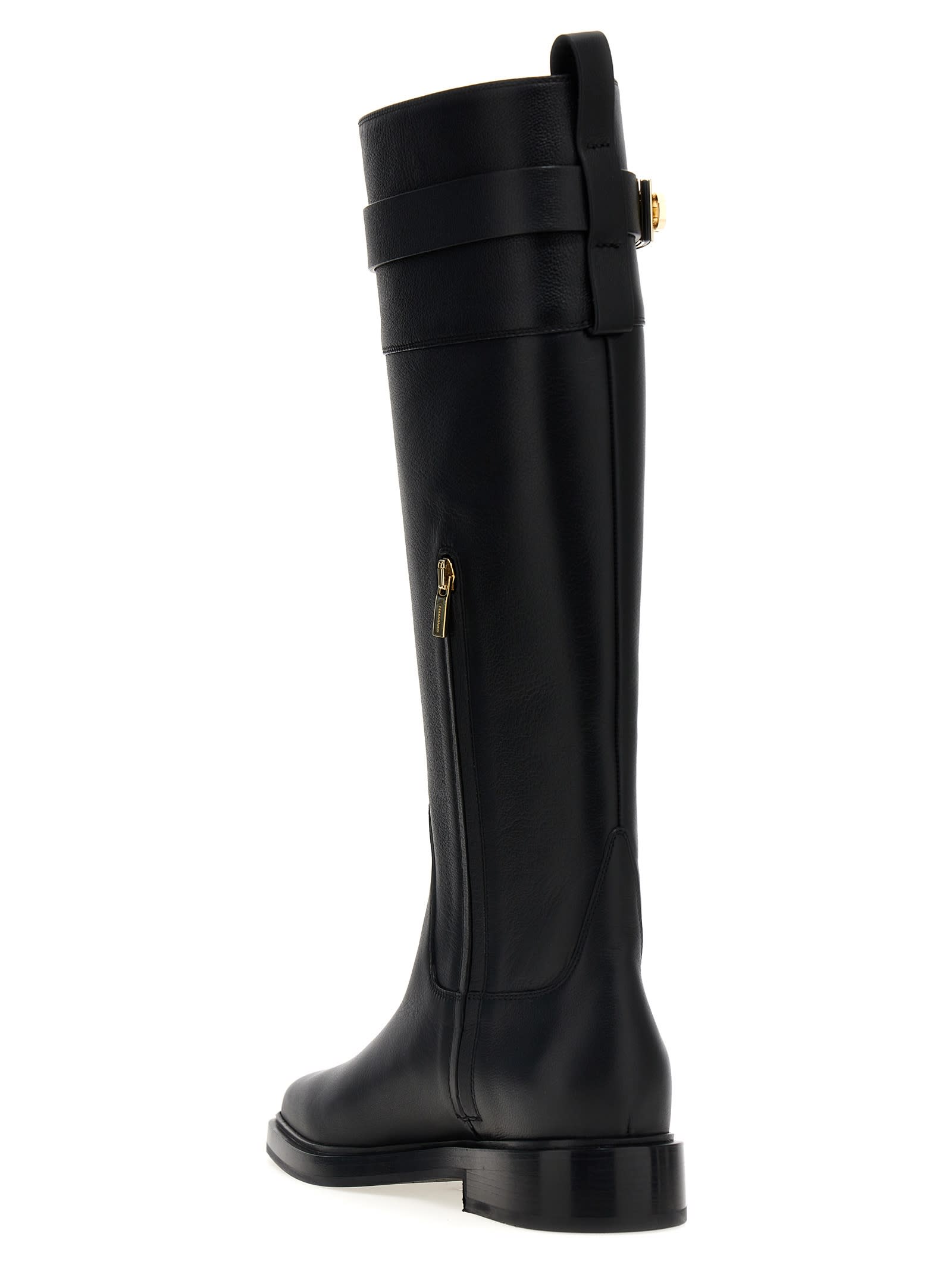 Shop Ferragamo Roly Boots In Black