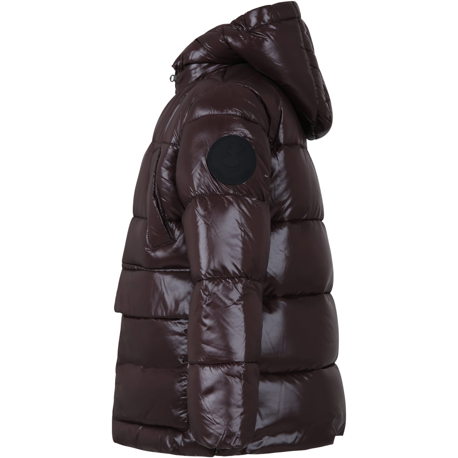 Shop Save The Duck Brown Jacket For Boy With Logo