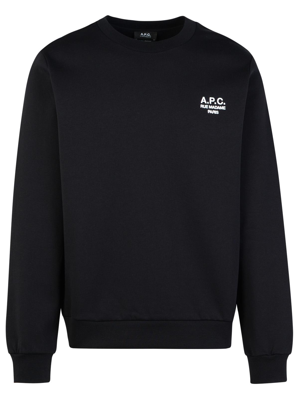 Shop Apc Rue Madame Black Cotton Sweatshirt