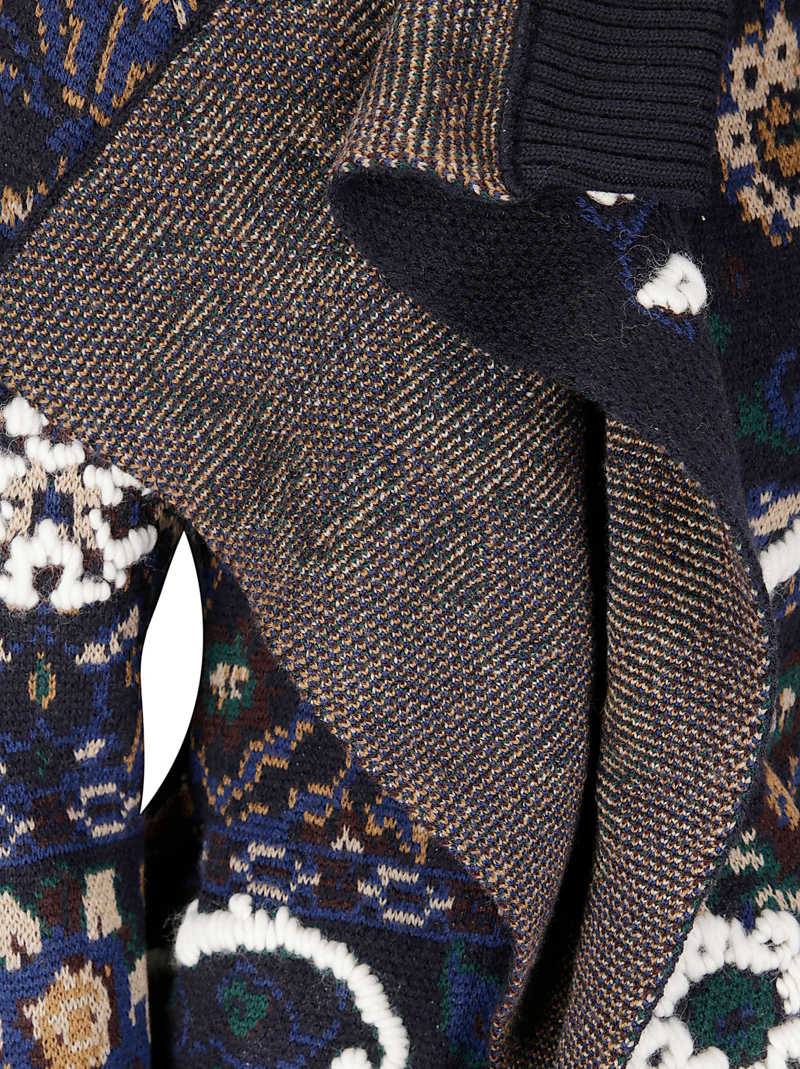 Sacai Floral Jacquard Sweater In Blue