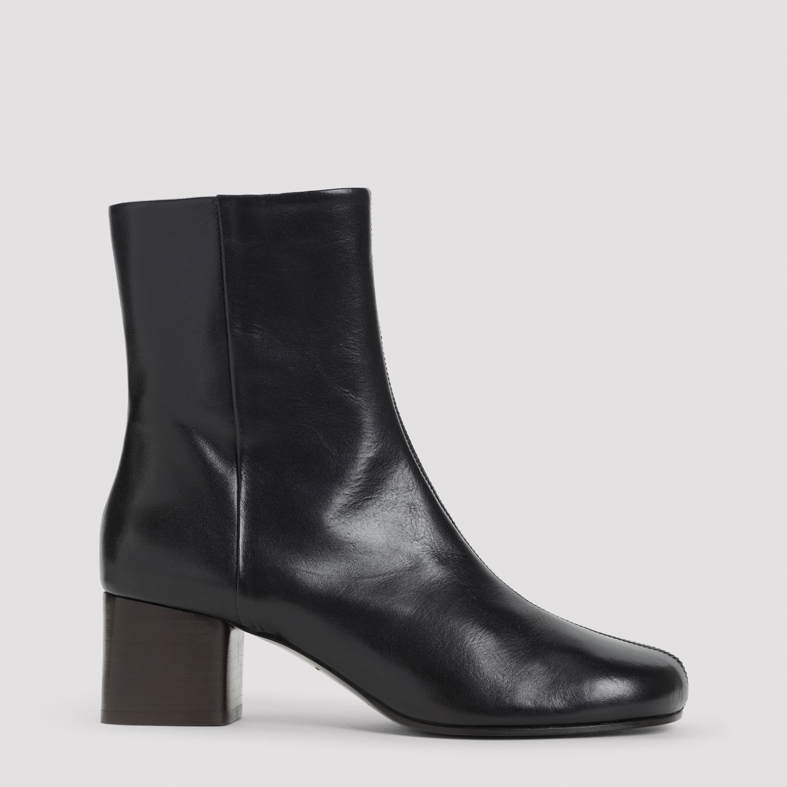 Lemaire Ankle Boots With Polished Calf Leather In Black