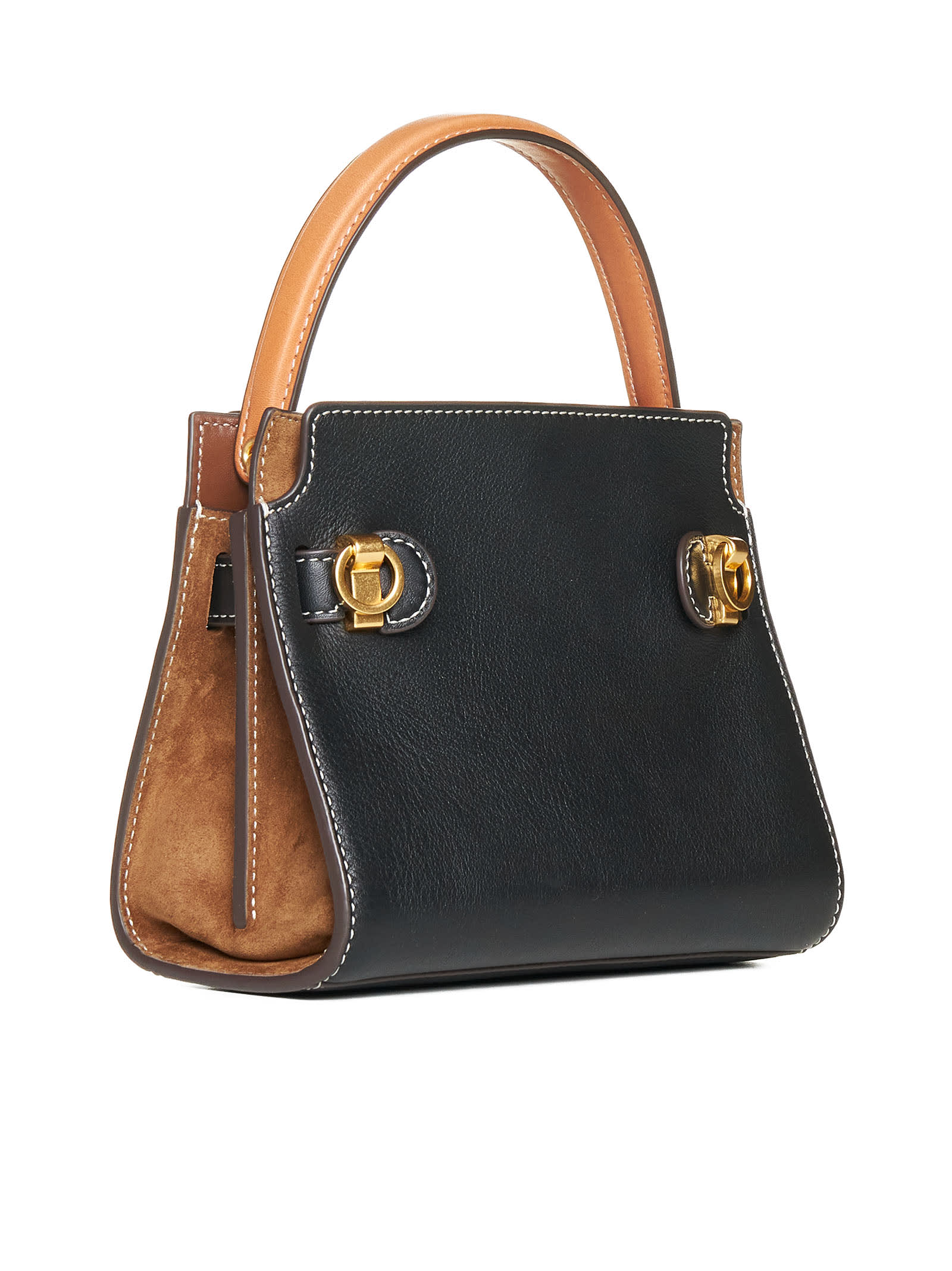 Tory Burch Lee Radziwill Black Leather Bag In Black