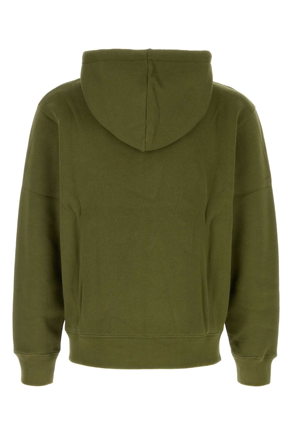 Shop Maison Kitsuné Olive Green Cotton Sweatshirt In Militarygreen