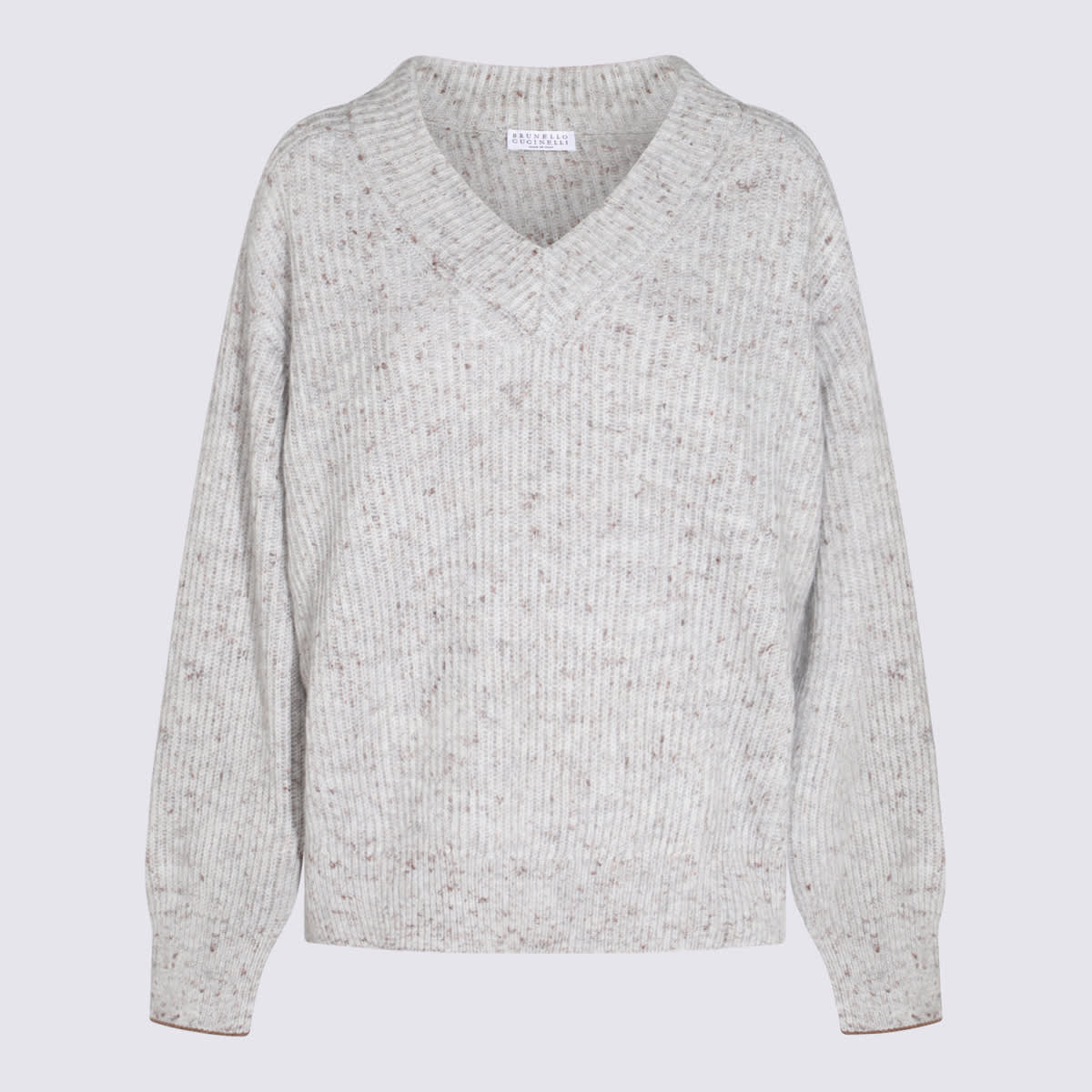 Shop Brunello Cucinelli Grey Wool Knitwear