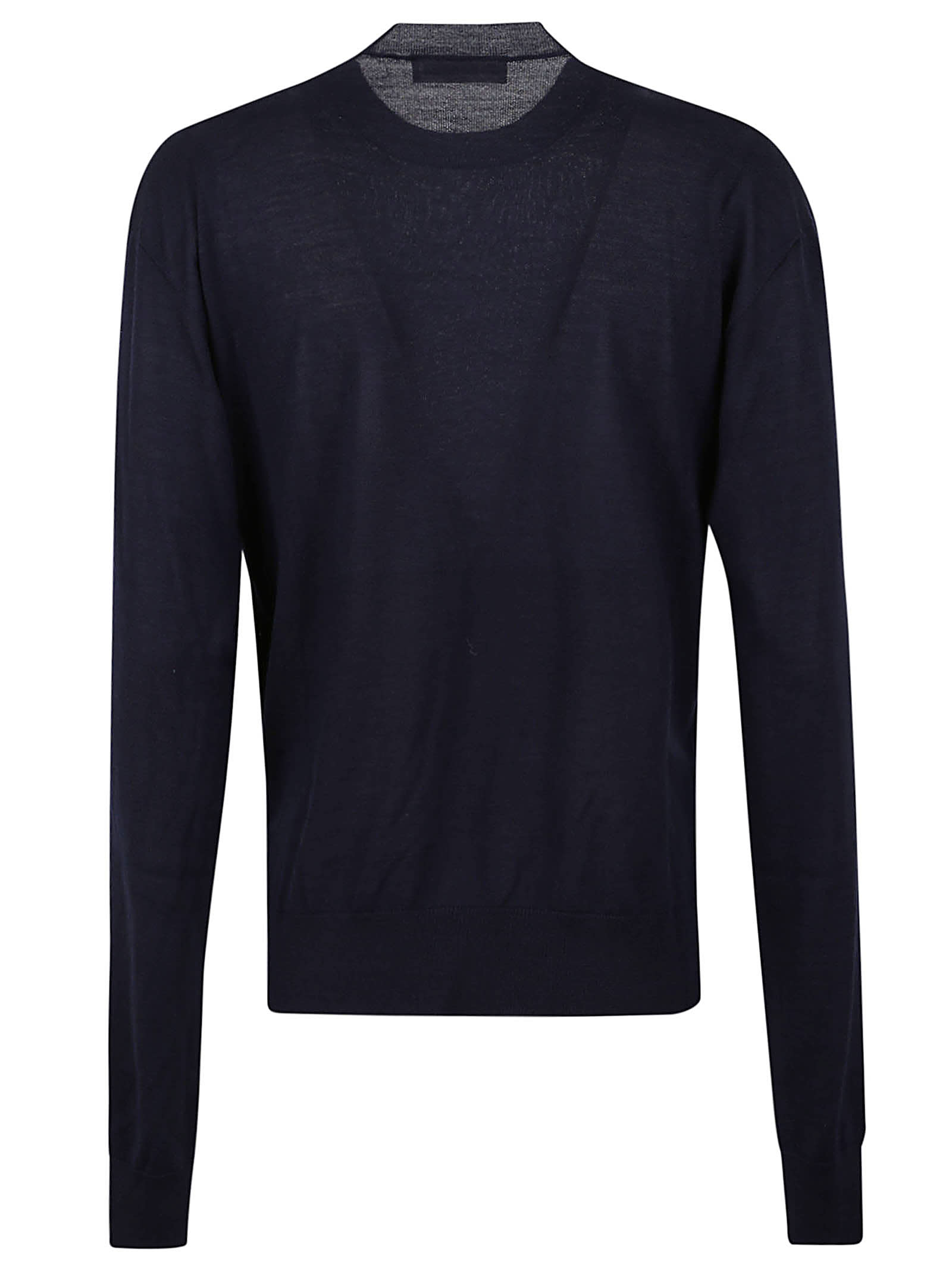 Shop Jil Sander Sweater Cn Ls In Dark Blue