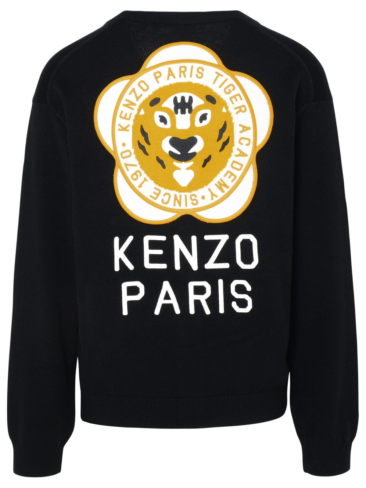 Shop Kenzo Black Wool Blend Cardigan