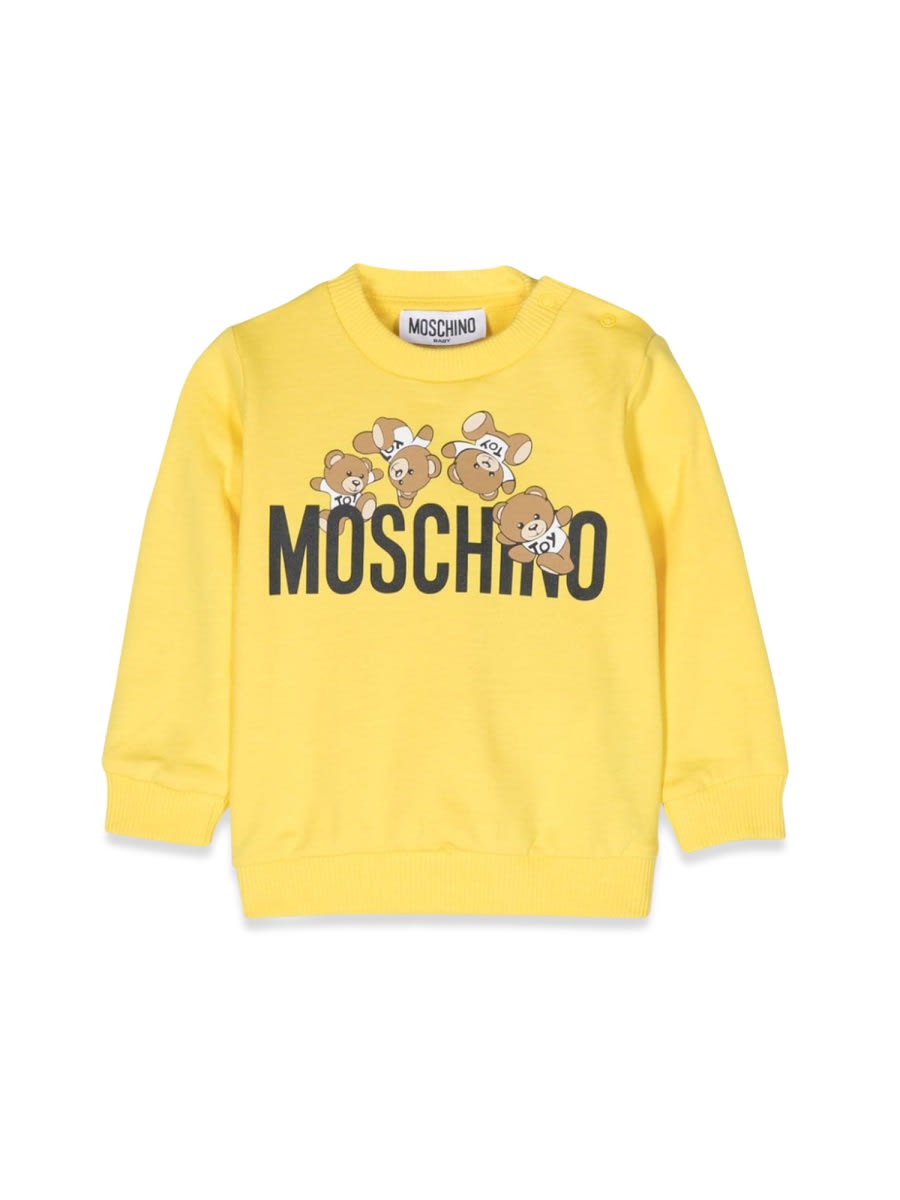 Shop Moschino Sweatshirt In Yellow