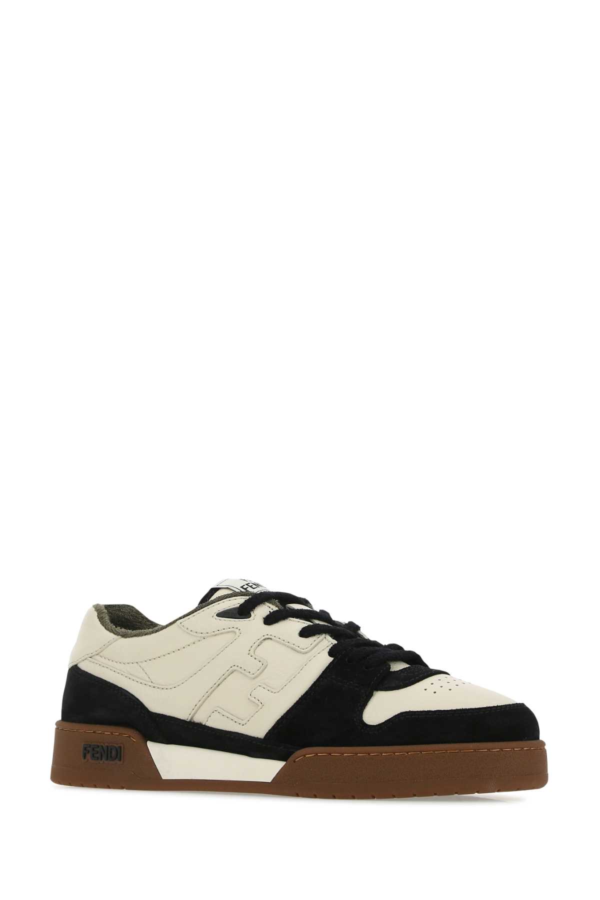 Fendi Men Low Top Sneaker In Calfskin With Logo In Multi