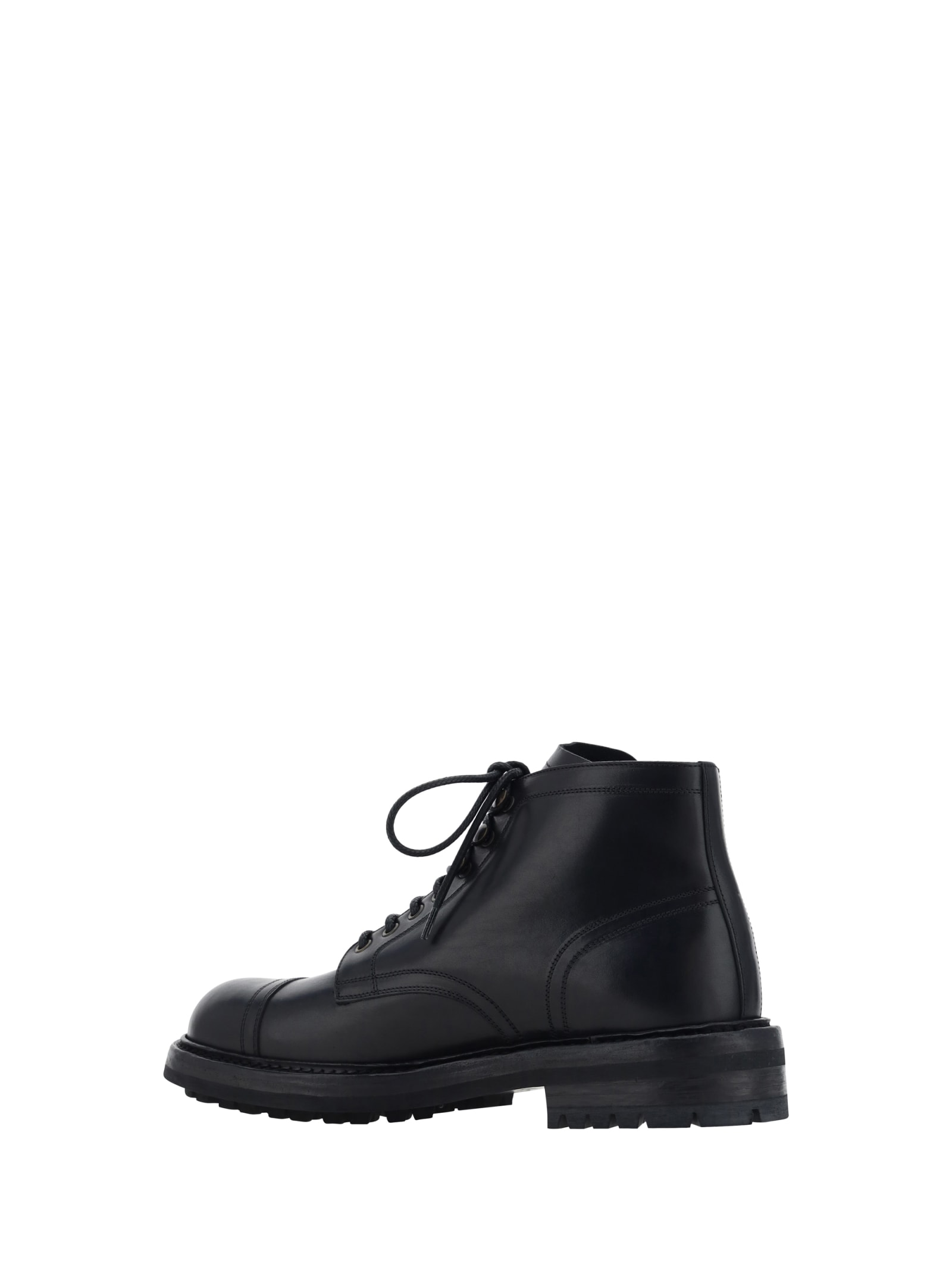 Shop Dolce & Gabbana Lace-up Ankle Boots In Black