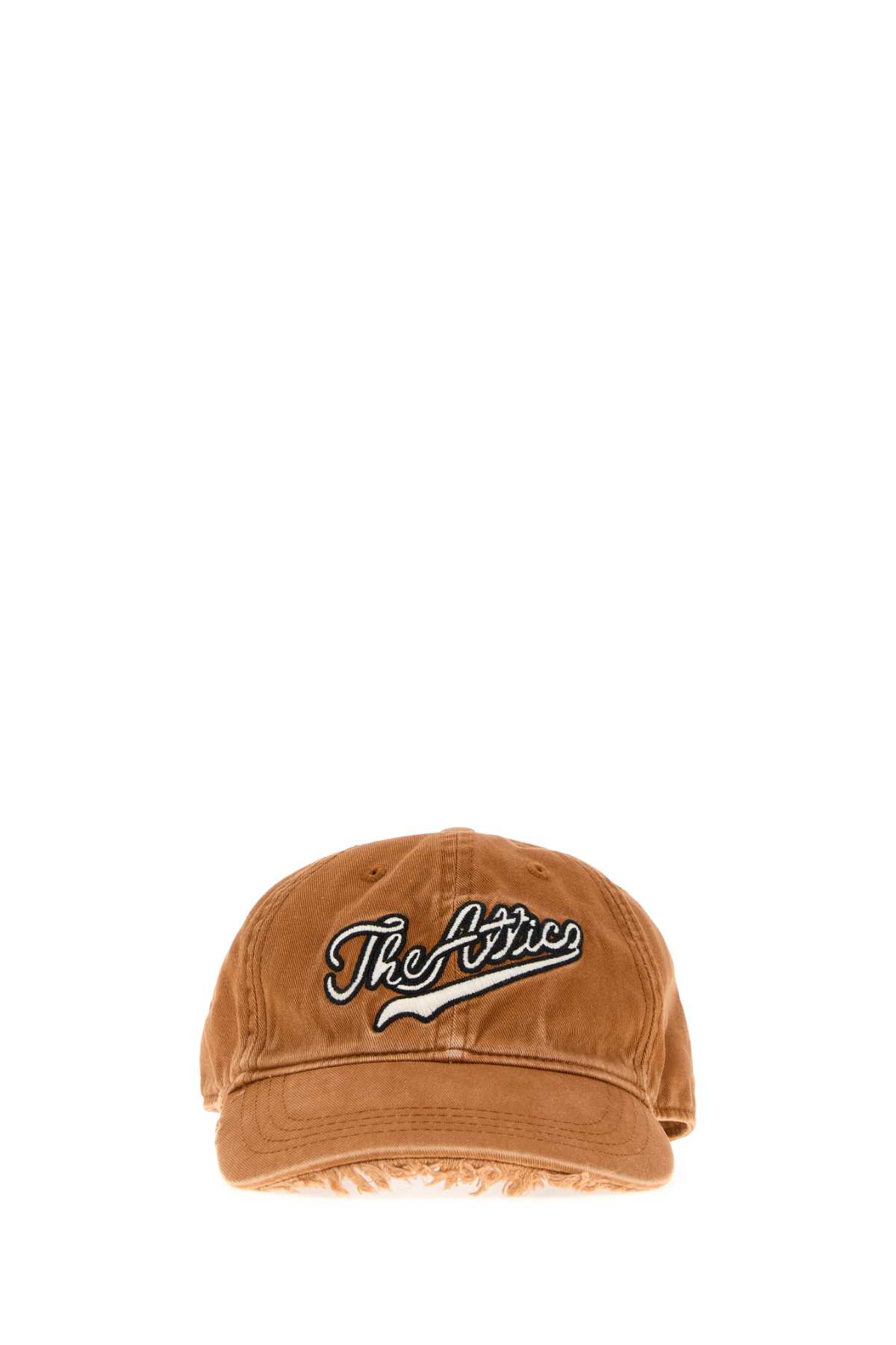 Attico Orange Cotton Baseball Cap In Brown