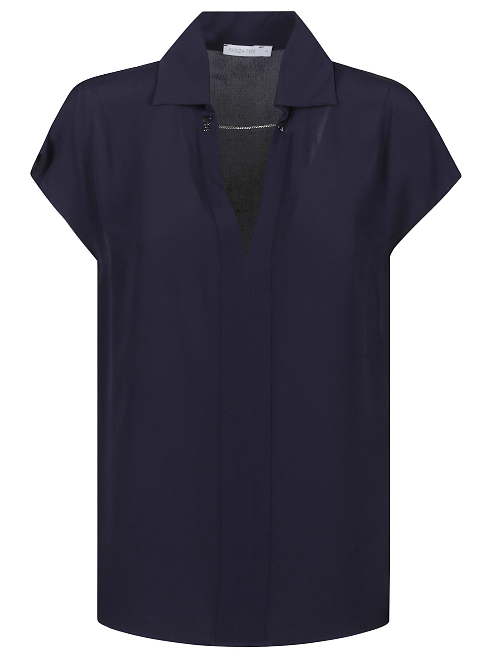 Shop Patrizia Pepe Short Sleeve Shirt In Navy
