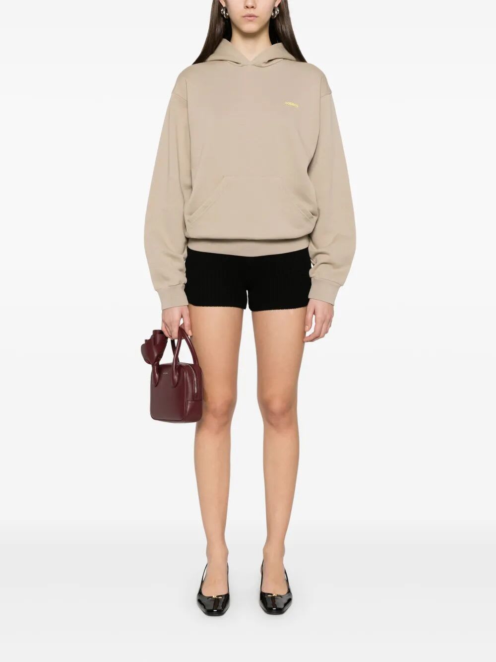 Coperni Hooded Sweater With Front Pouch Pocket In Pink