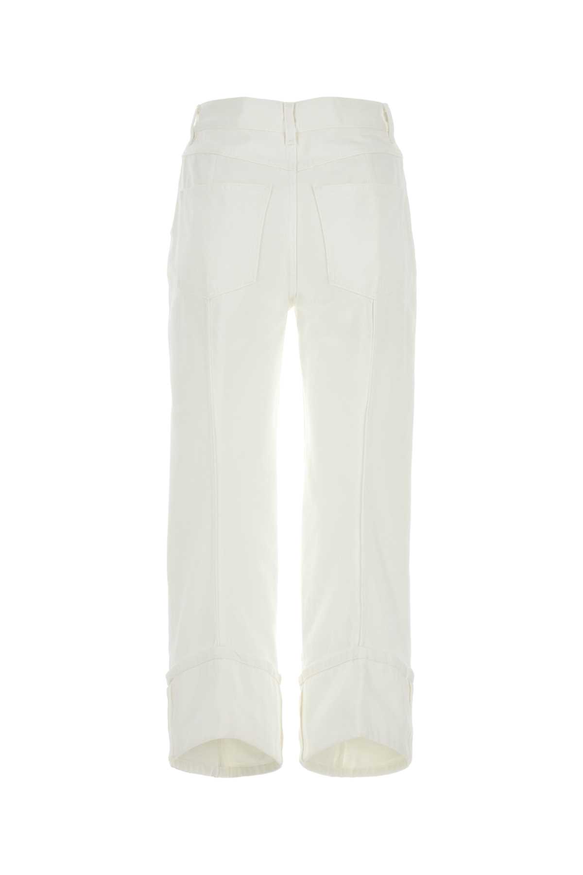 Shop Bottega Veneta White Denim Jeans