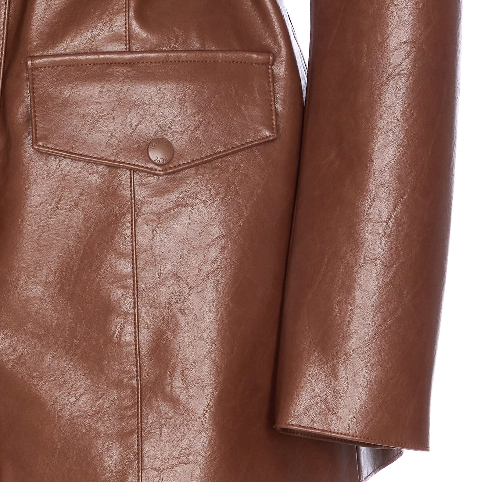 Patrizia Pepe Brown Jacket Frontal Buttons Closure In Multi