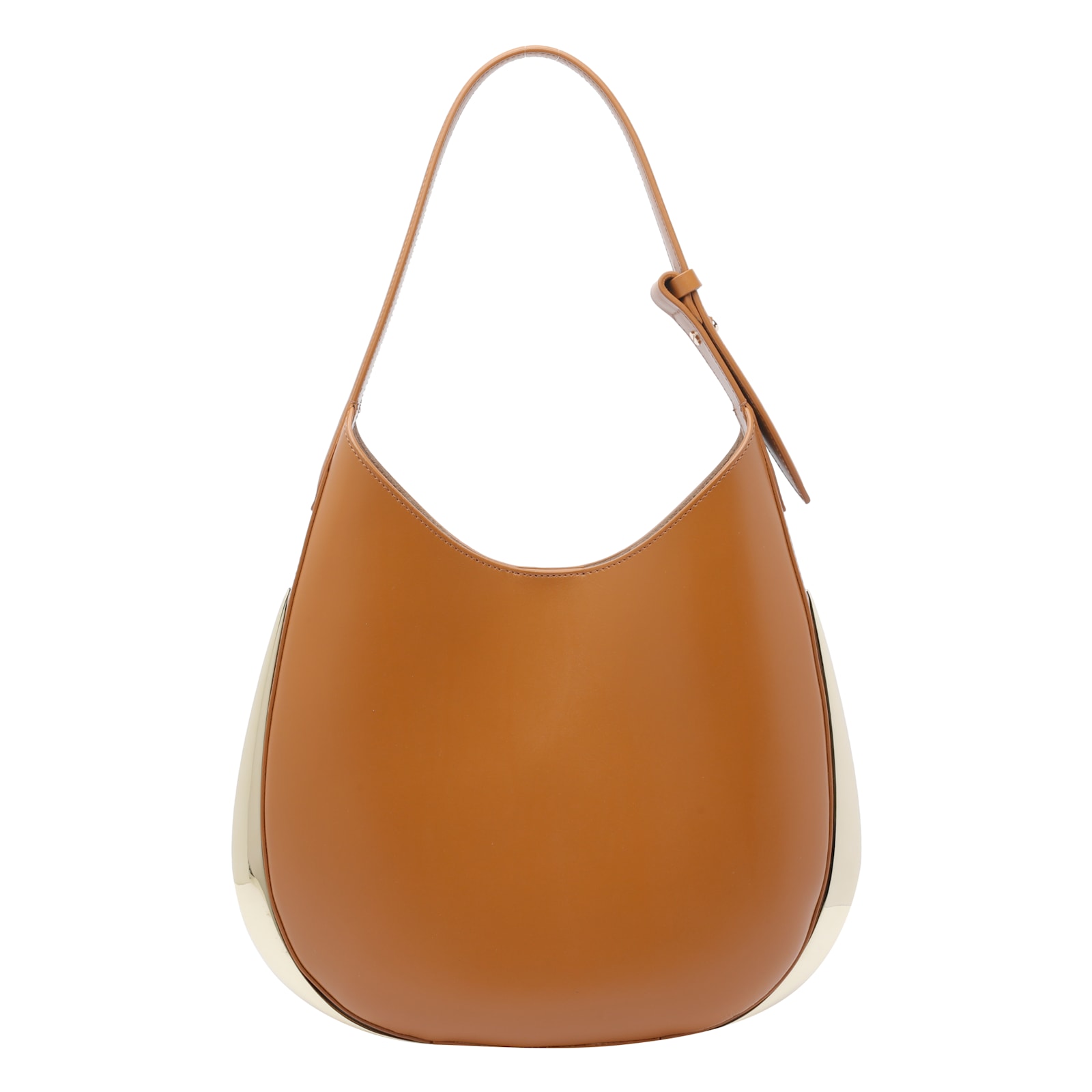 Benedetta Bruzziches Shoulder Bag Structured Metallic Accents In Brown