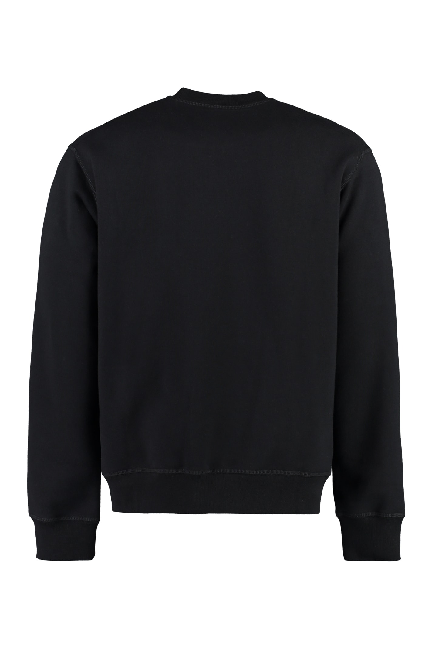 Shop Dsquared2 Printed Cotton Sweatshirt In Black