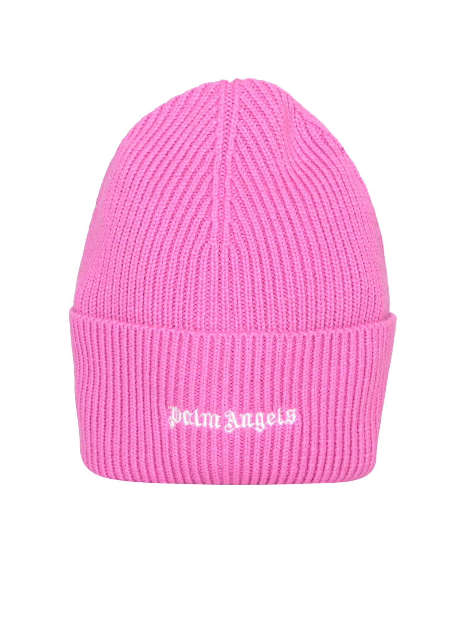 Shop Palm Angels Logo Fuxia Beanie In Pink