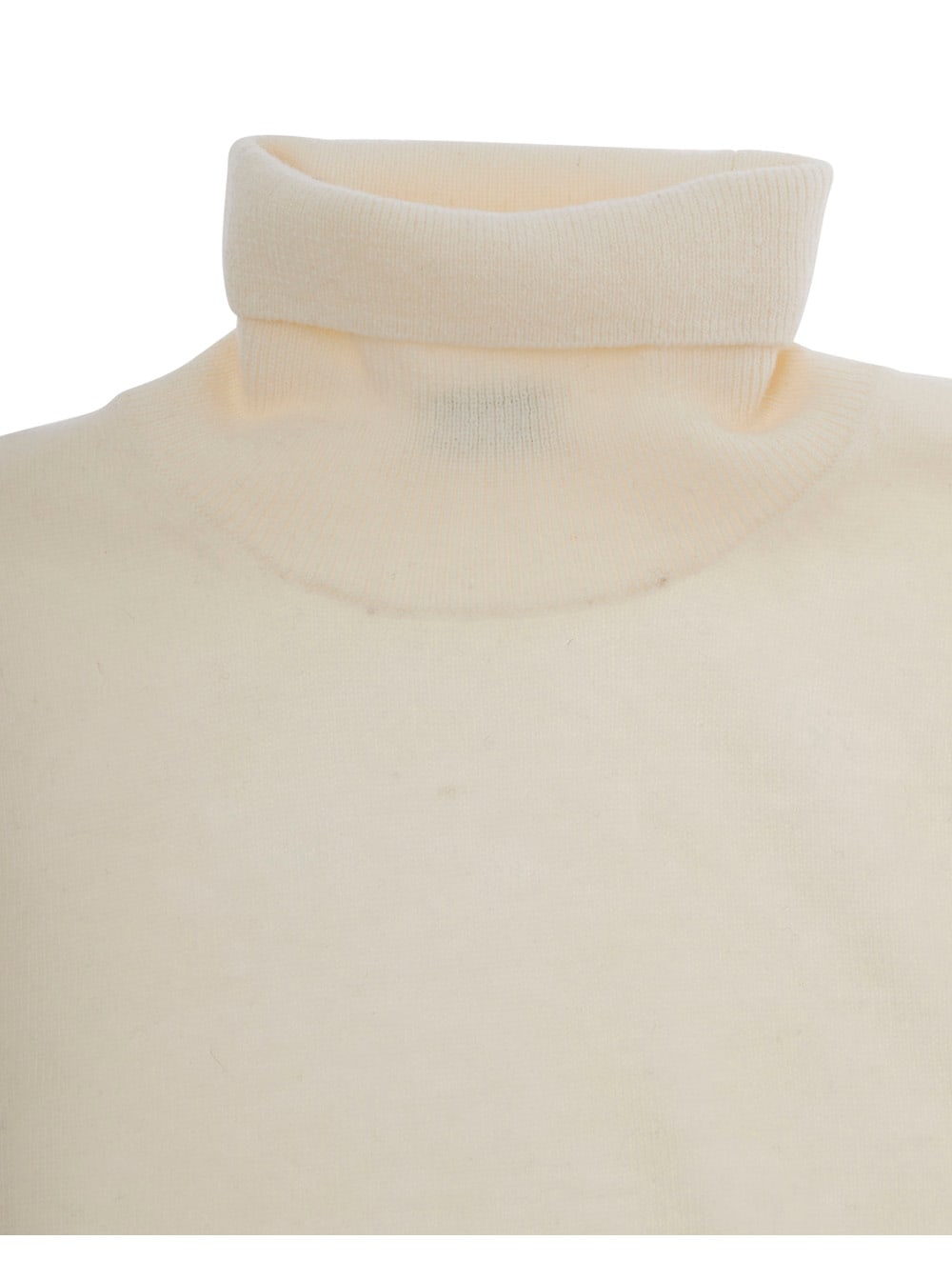 Il Gufo Ivory Turtleneck Sweater In Wool In White