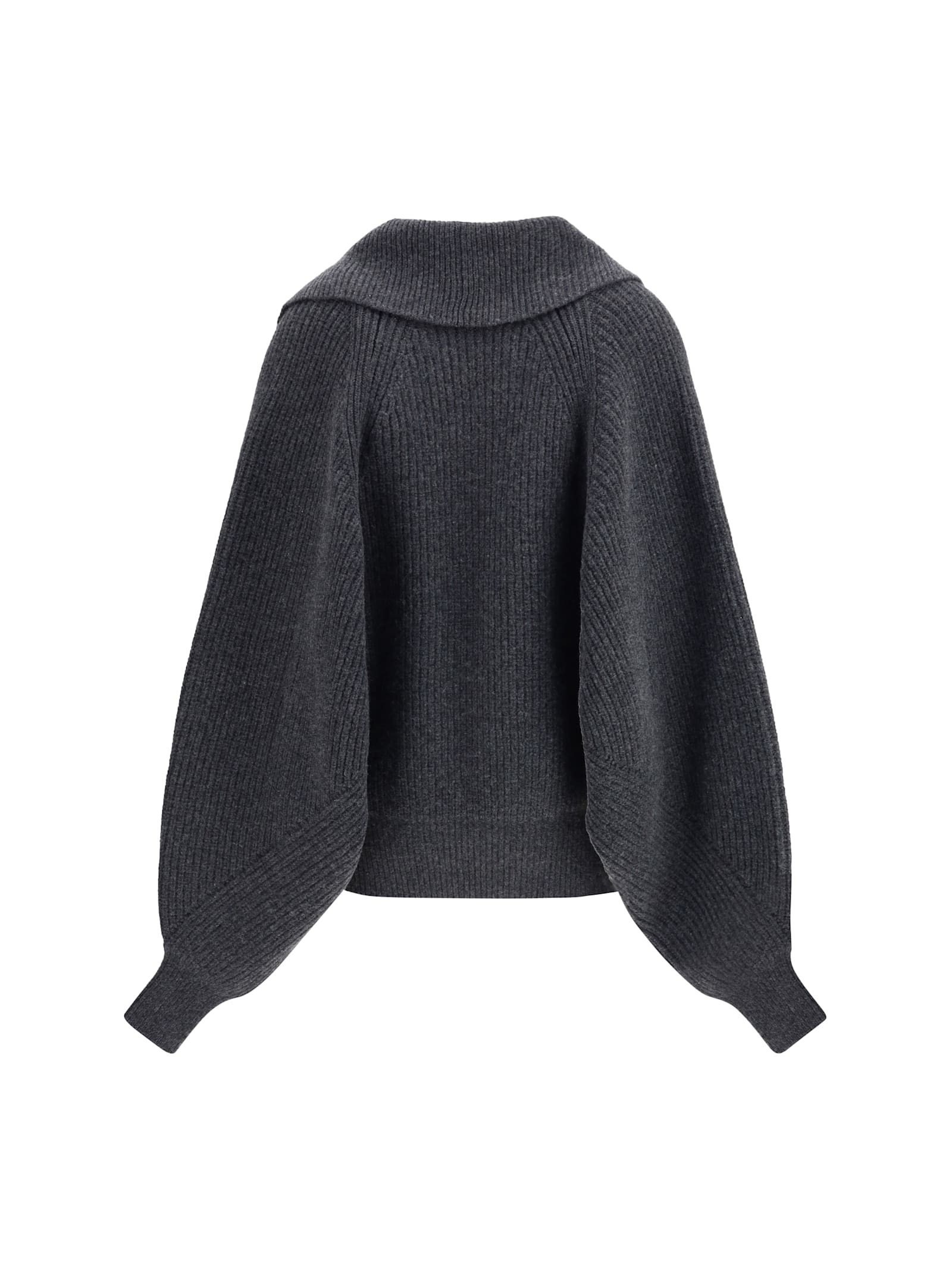 Balmain Oversized Wrap-effect Sweater In Gray