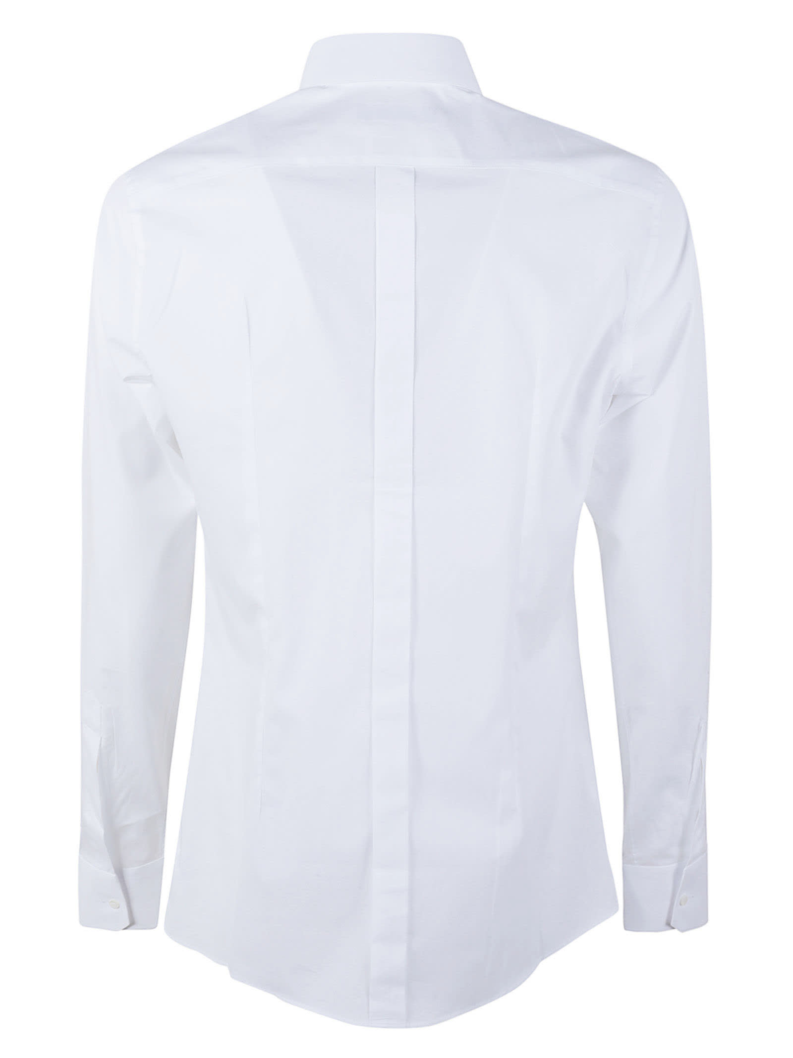 Shop Dolce & Gabbana Round Hem Plain Shirt In White