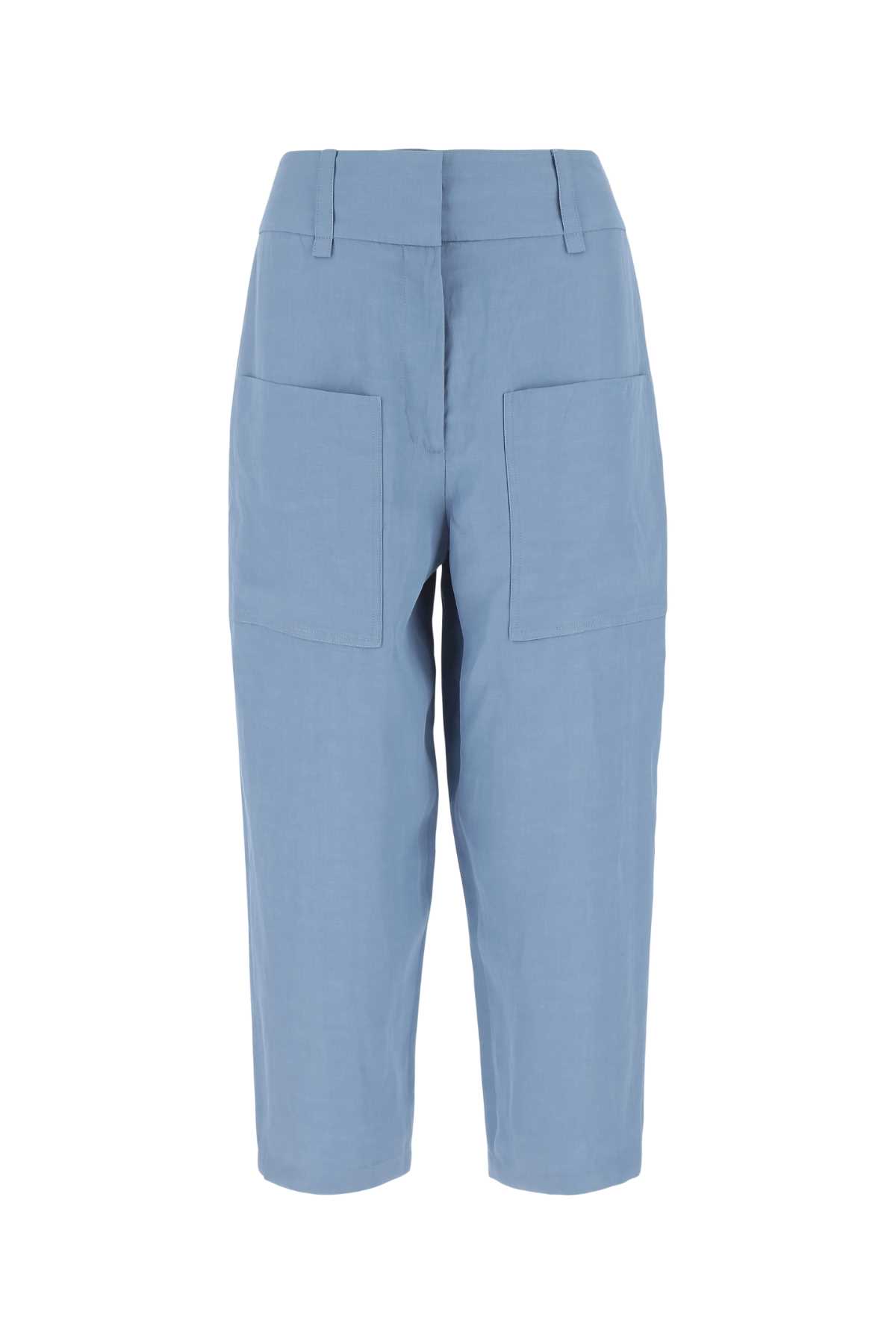 Shop Stella Mccartney Light-blue Viscose Blend Culotte Pant In 4218