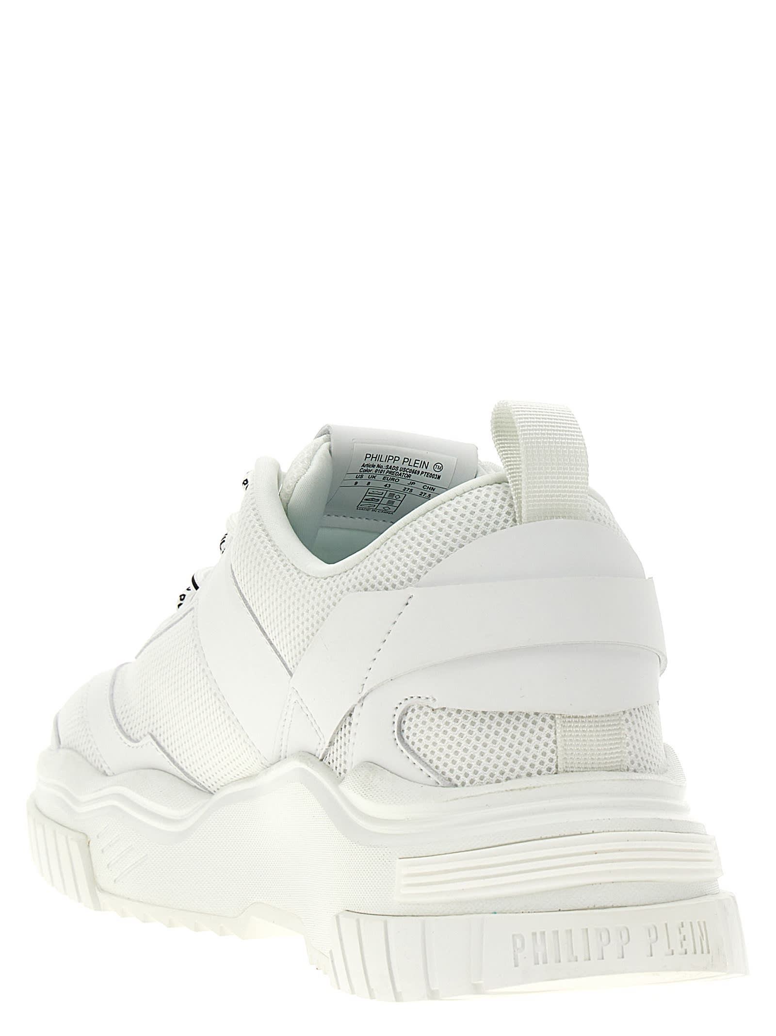 Shop Philipp Plein Predator Sneakers In Bianco