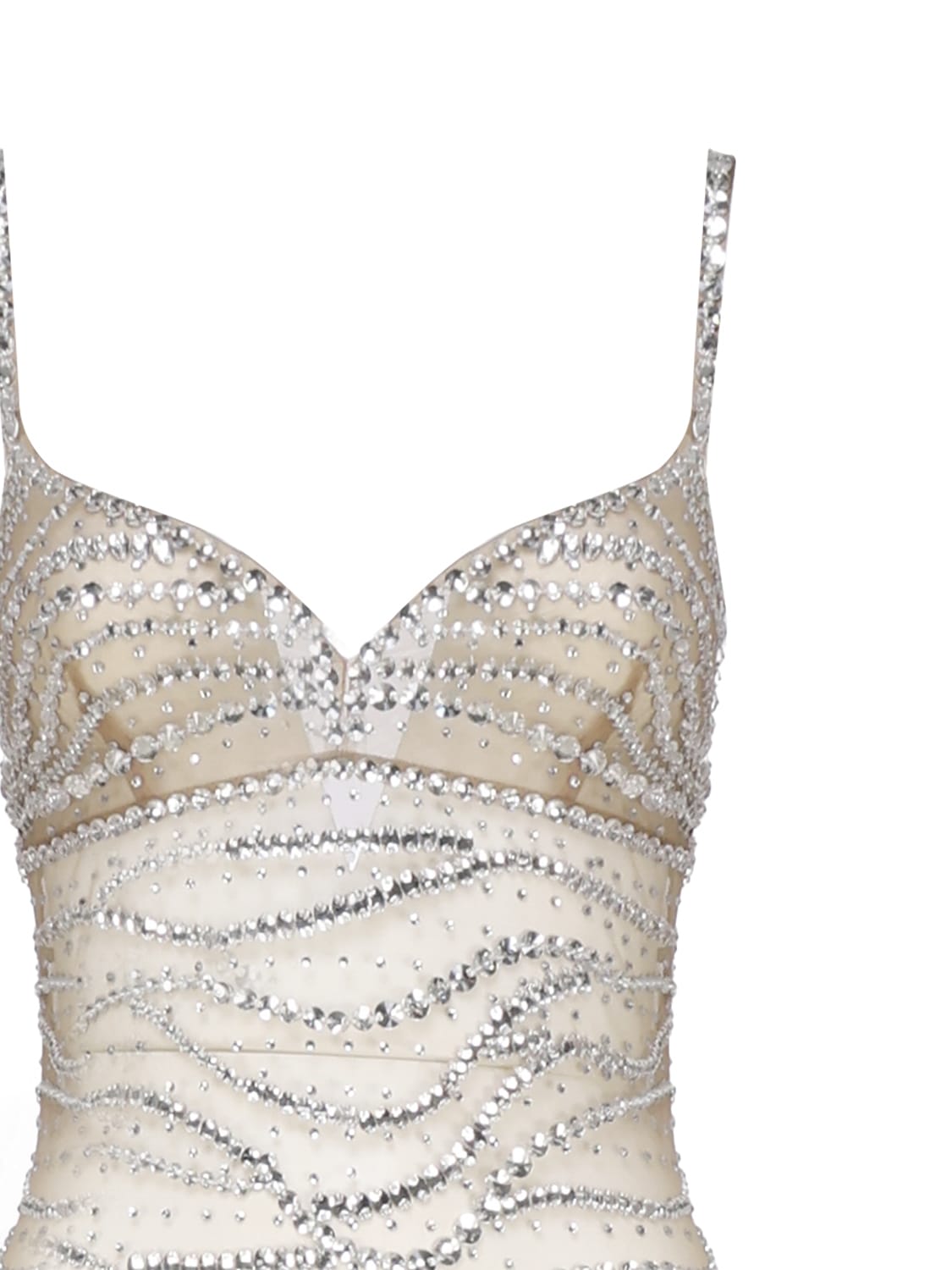 Shop Retroféte Jewel Dress In Nylon In Tannin/silver