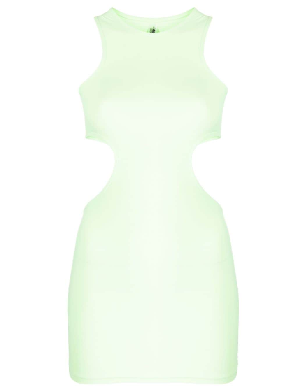 Reina Olga Sleeveless Bodycon Minidress With Cut-out In Green