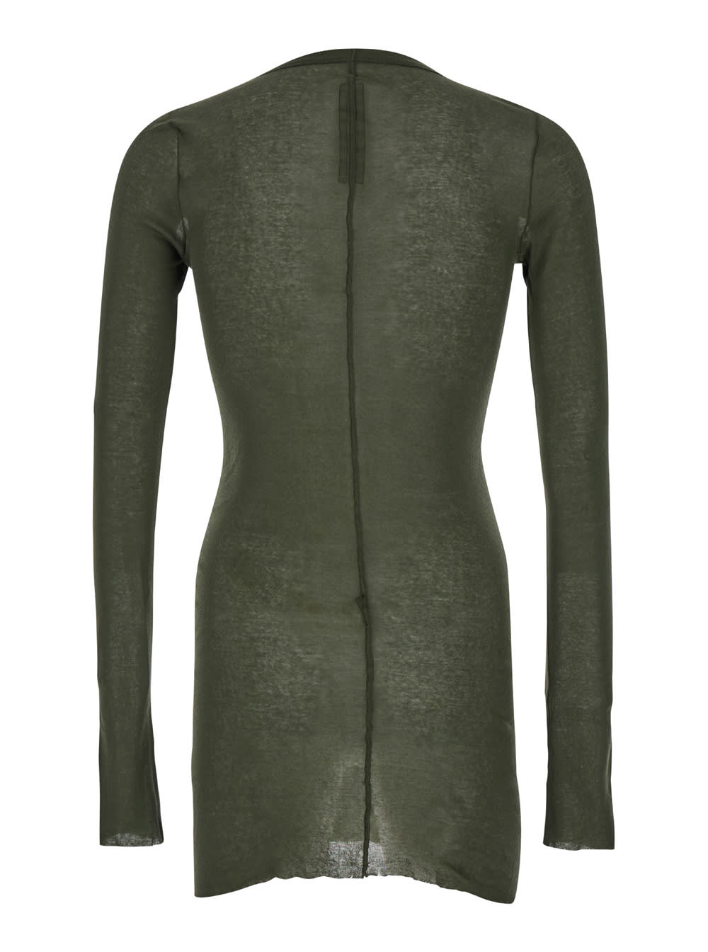 Shop Rick Owens Green Long Sleeve Top In Semi Sheer Man