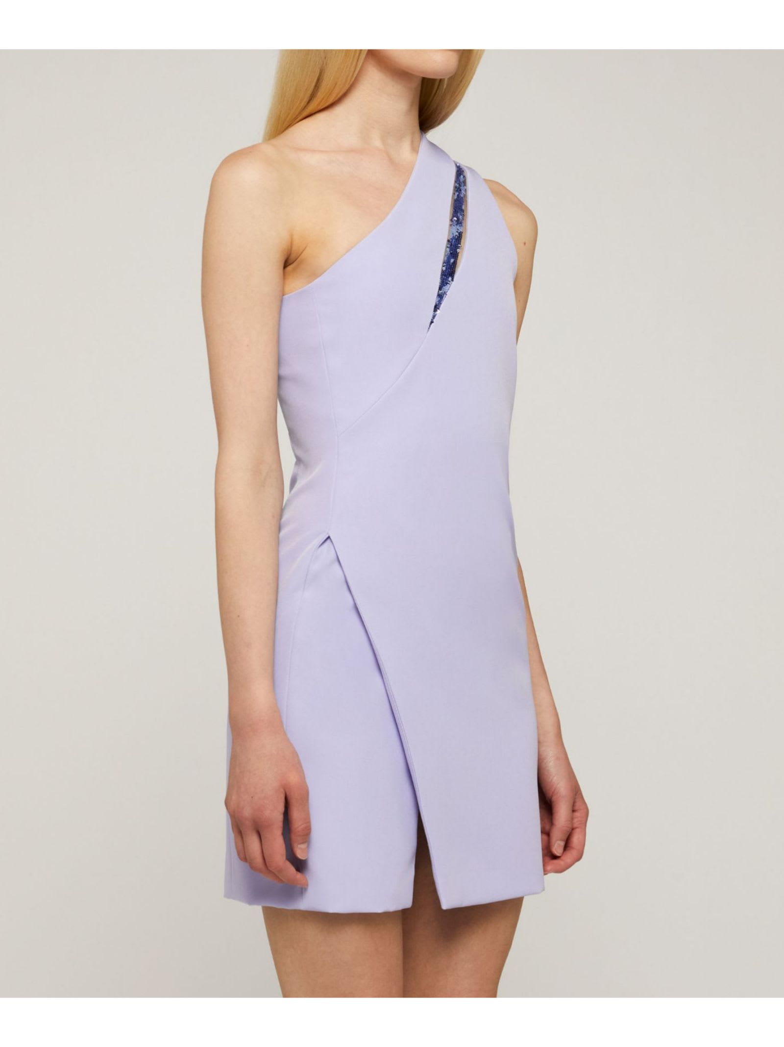 Shop Genny One-shoulder Dress In Purple