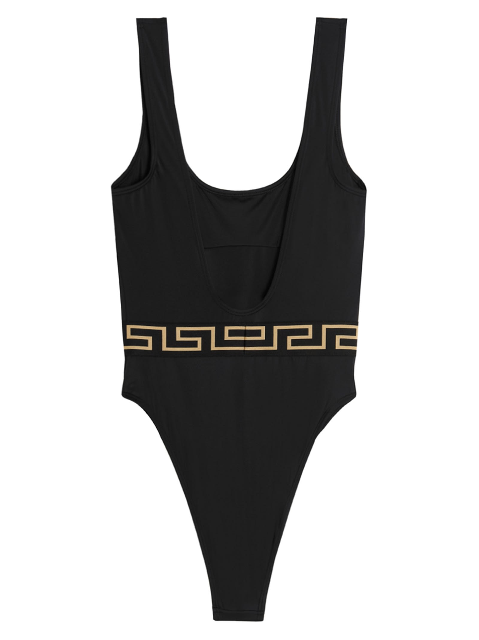 Shop Versace Greca E Medusa One-piece Swimsuit In Black