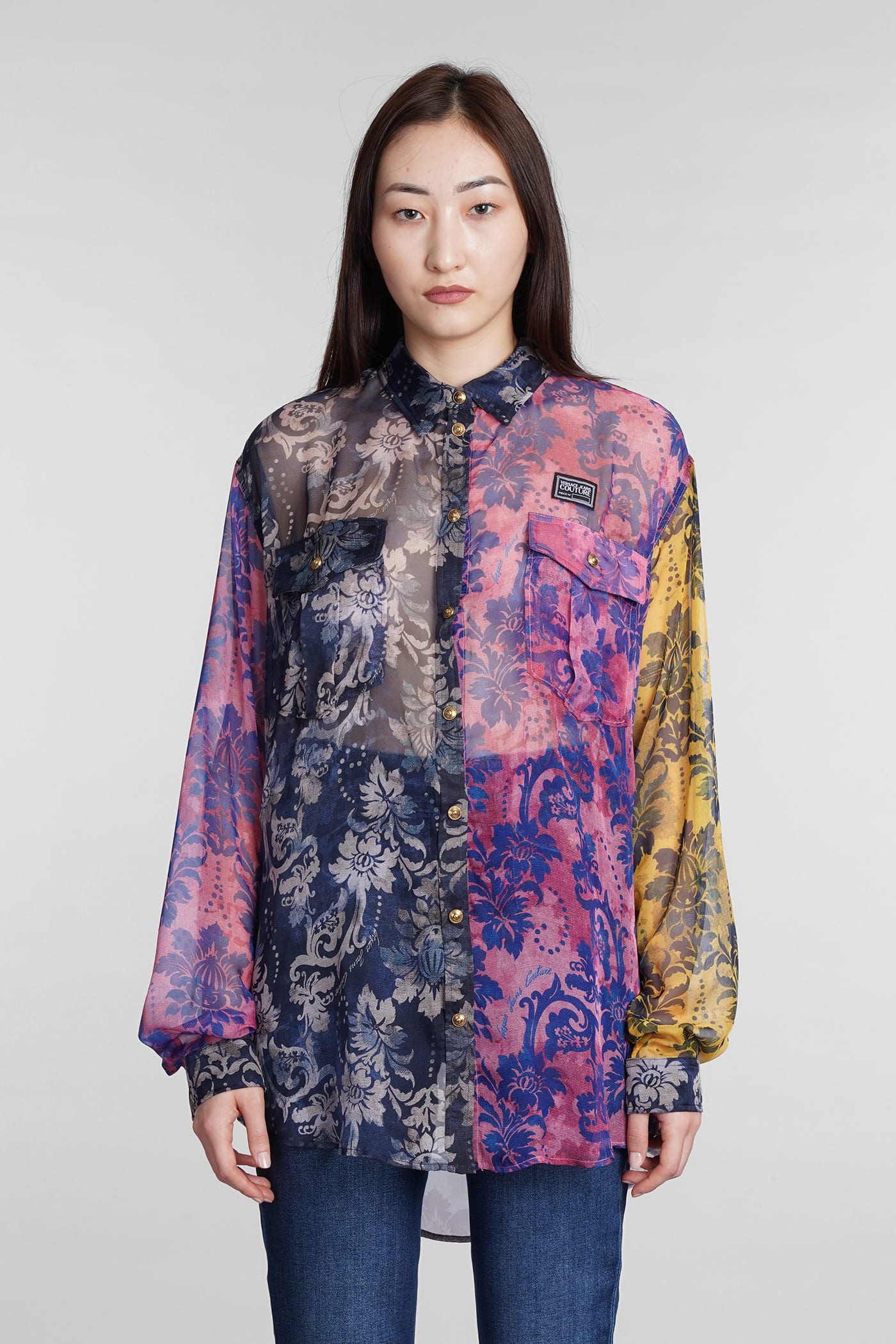 Versace Jeans Couture Shirt In Multicolor Polyester