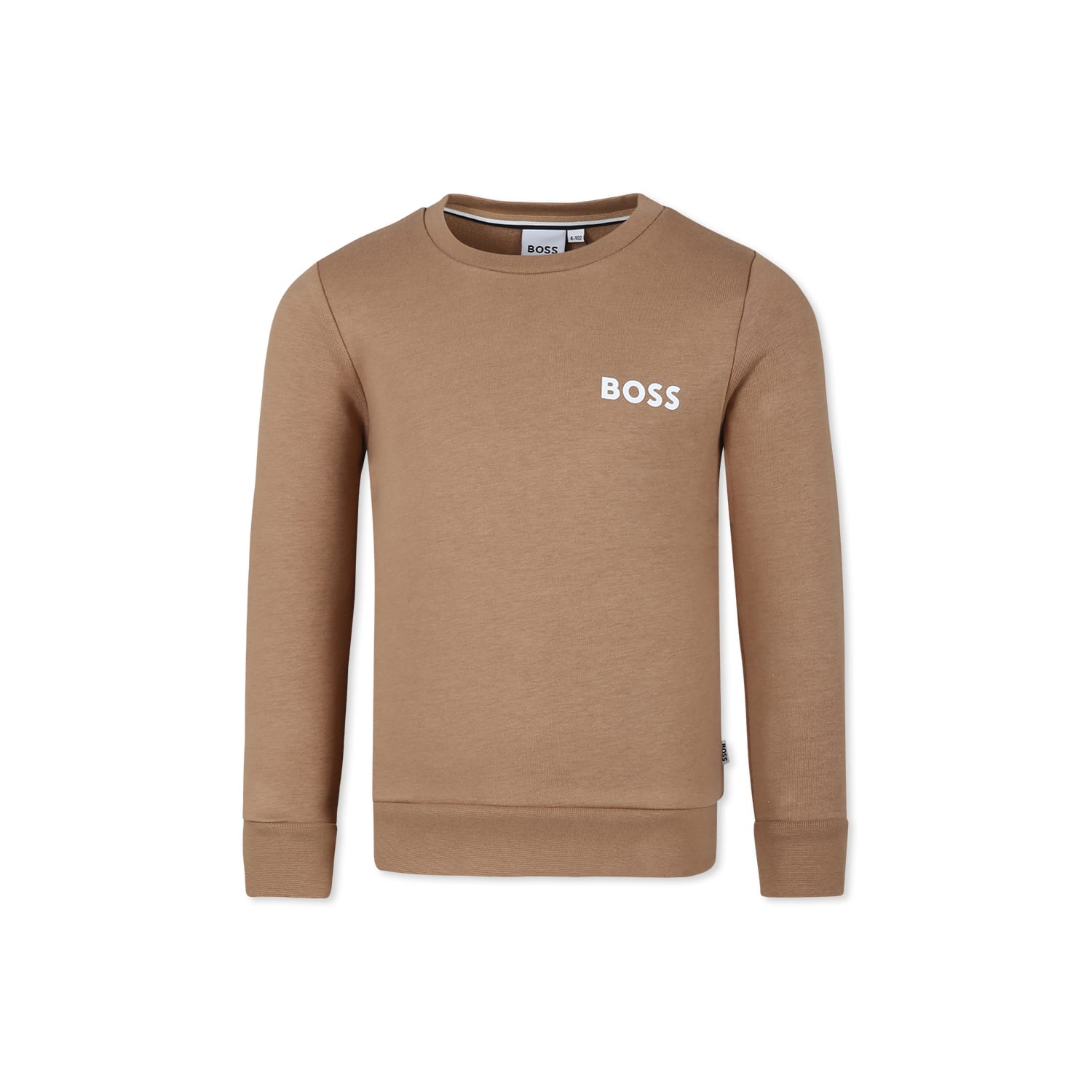 Hugo Boss Beige Sweatshirt For Boy With Logo In Beige
