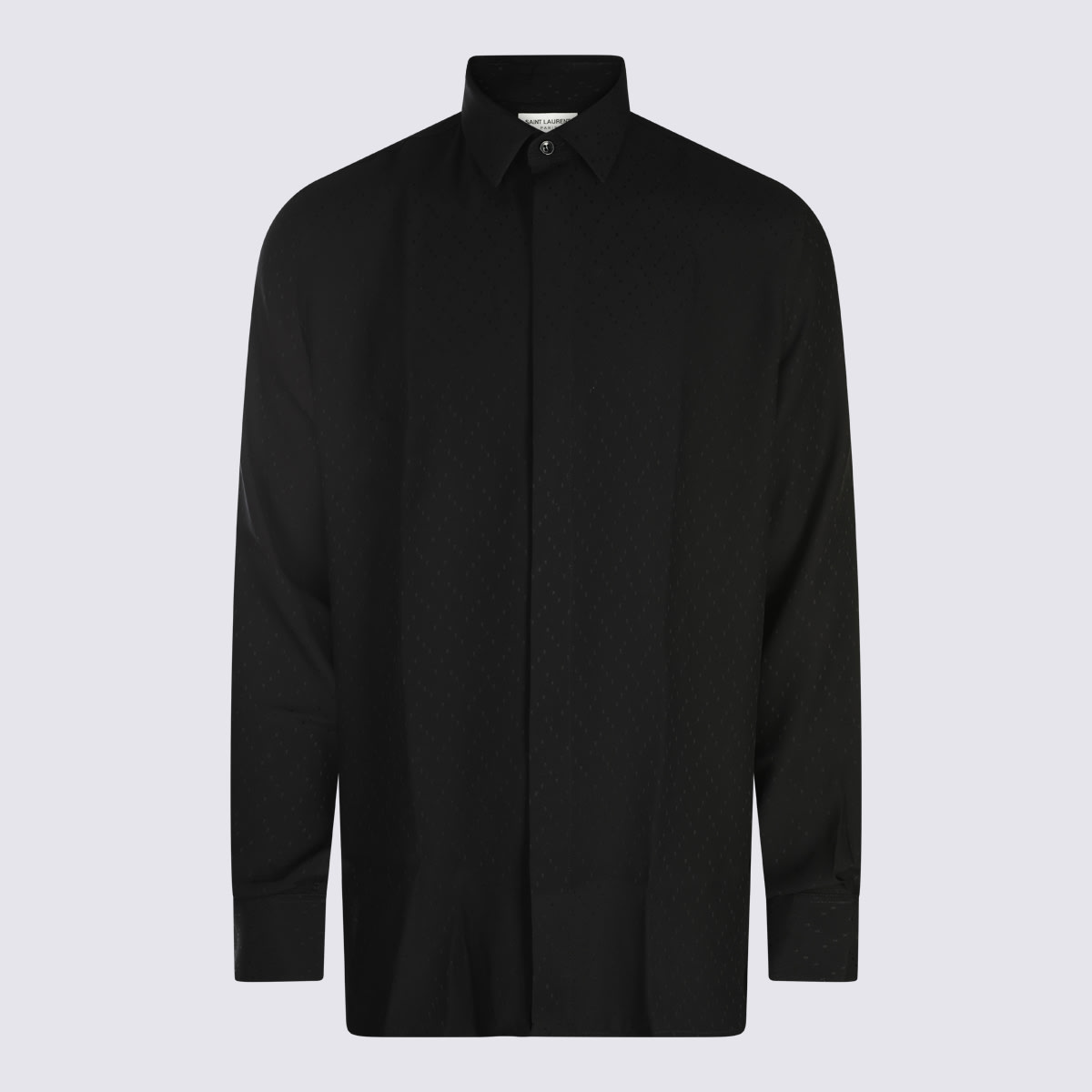 Shop Saint Laurent Black Silk Shirt