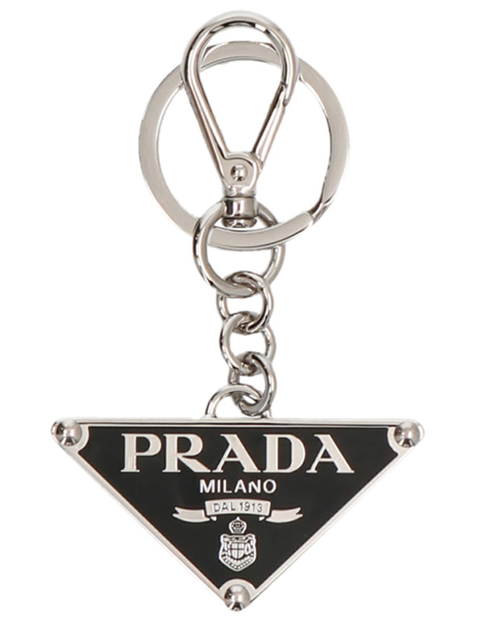 Shop Prada Logo Keyring