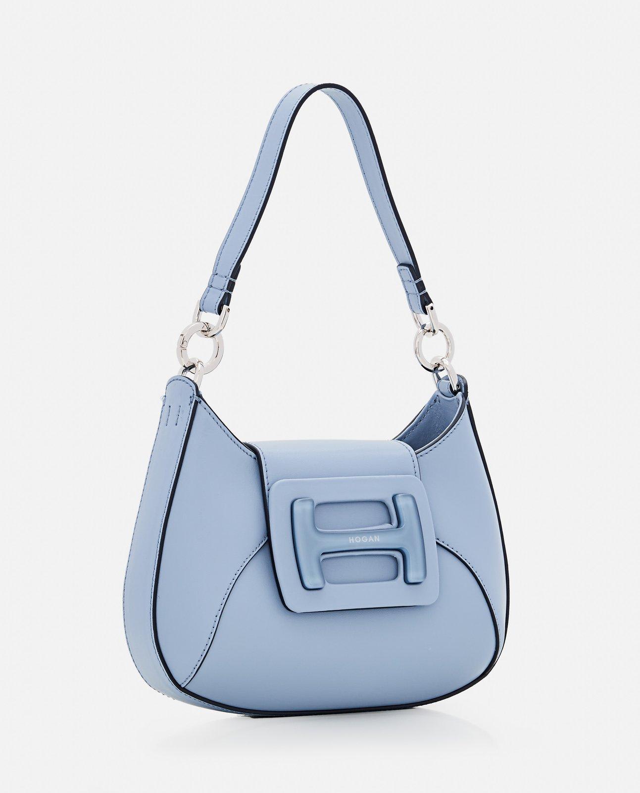 Shop Hogan H-bag Mini Shoulder Bag In Azzurro