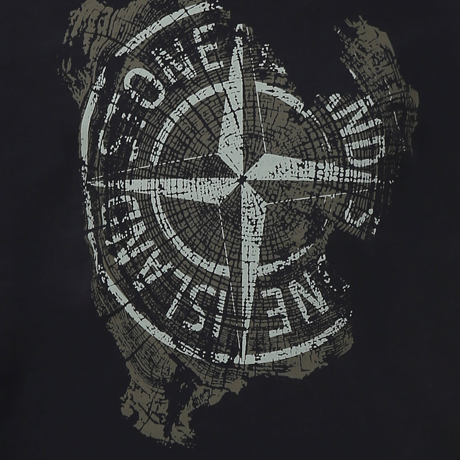 Stone Island Black Shirt For Boy With Compass In Black