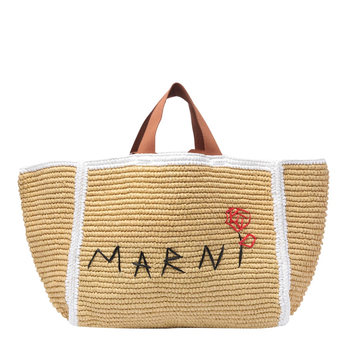 Shop Marni Sillo Shopping Bag In Beige