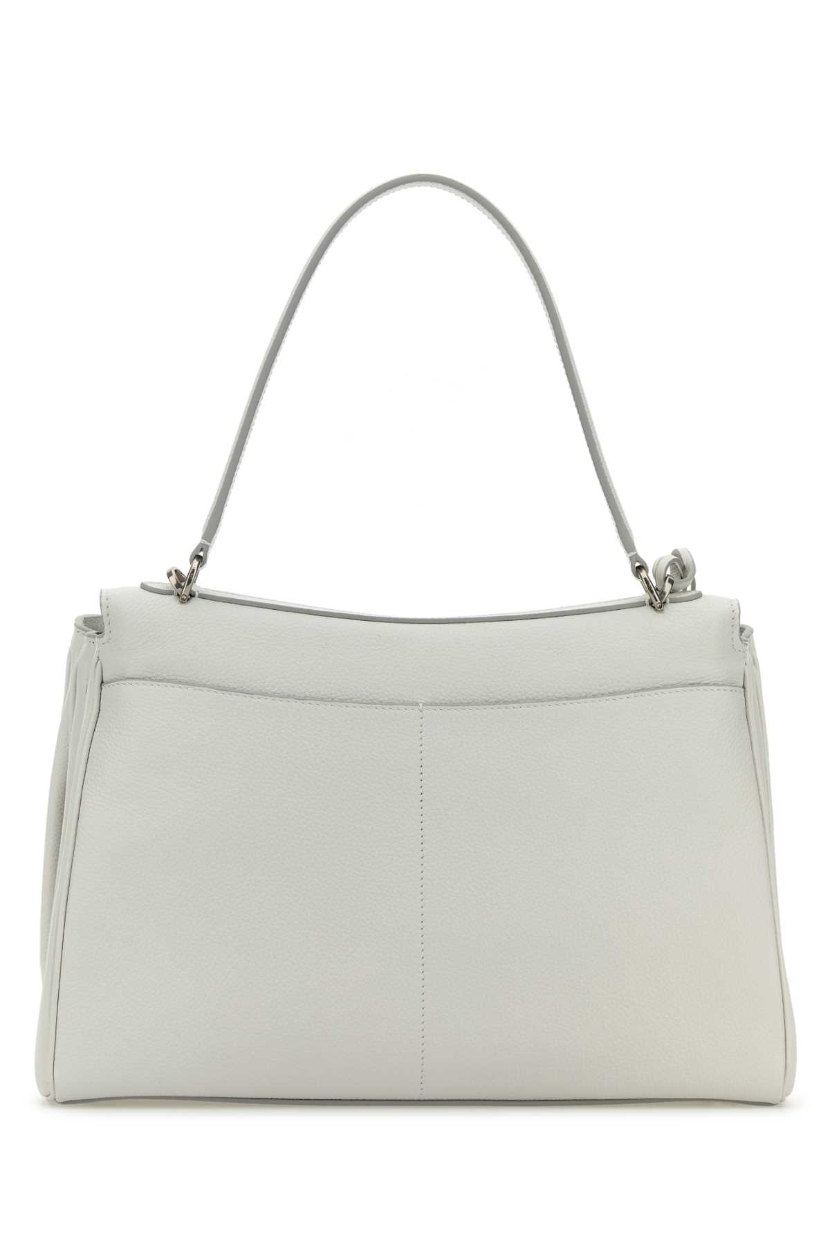 Balenciaga Medium Leather Rodeo Handbag Hardware Shape Handle In White