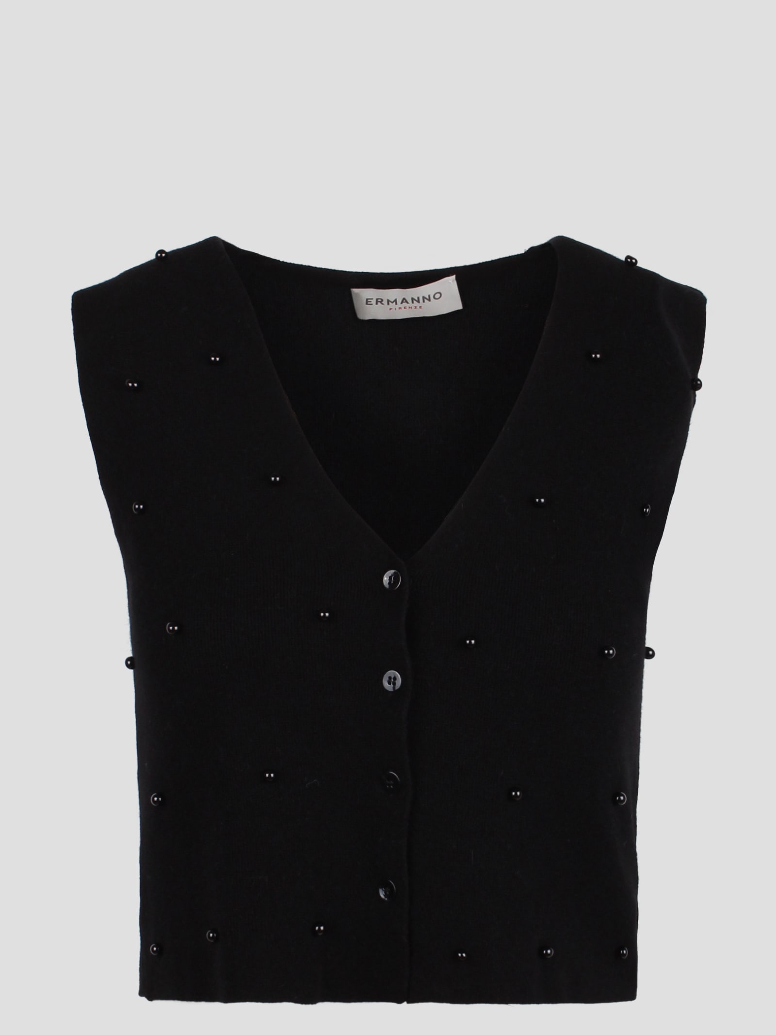 Shop Ermanno Firenze Rhinestone-embellished Waistcoat