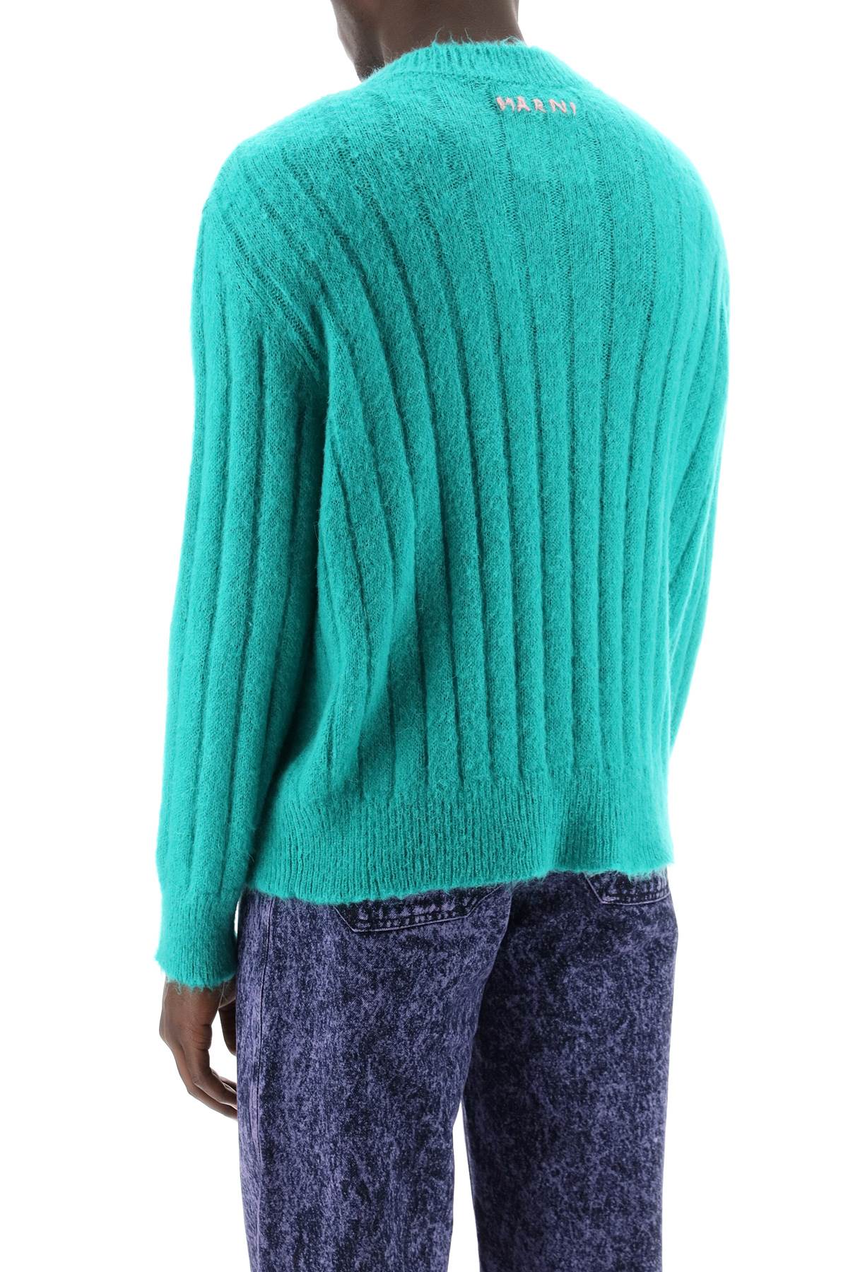 Shop Marni Brushed Mohair Pul In Sea Green (green)