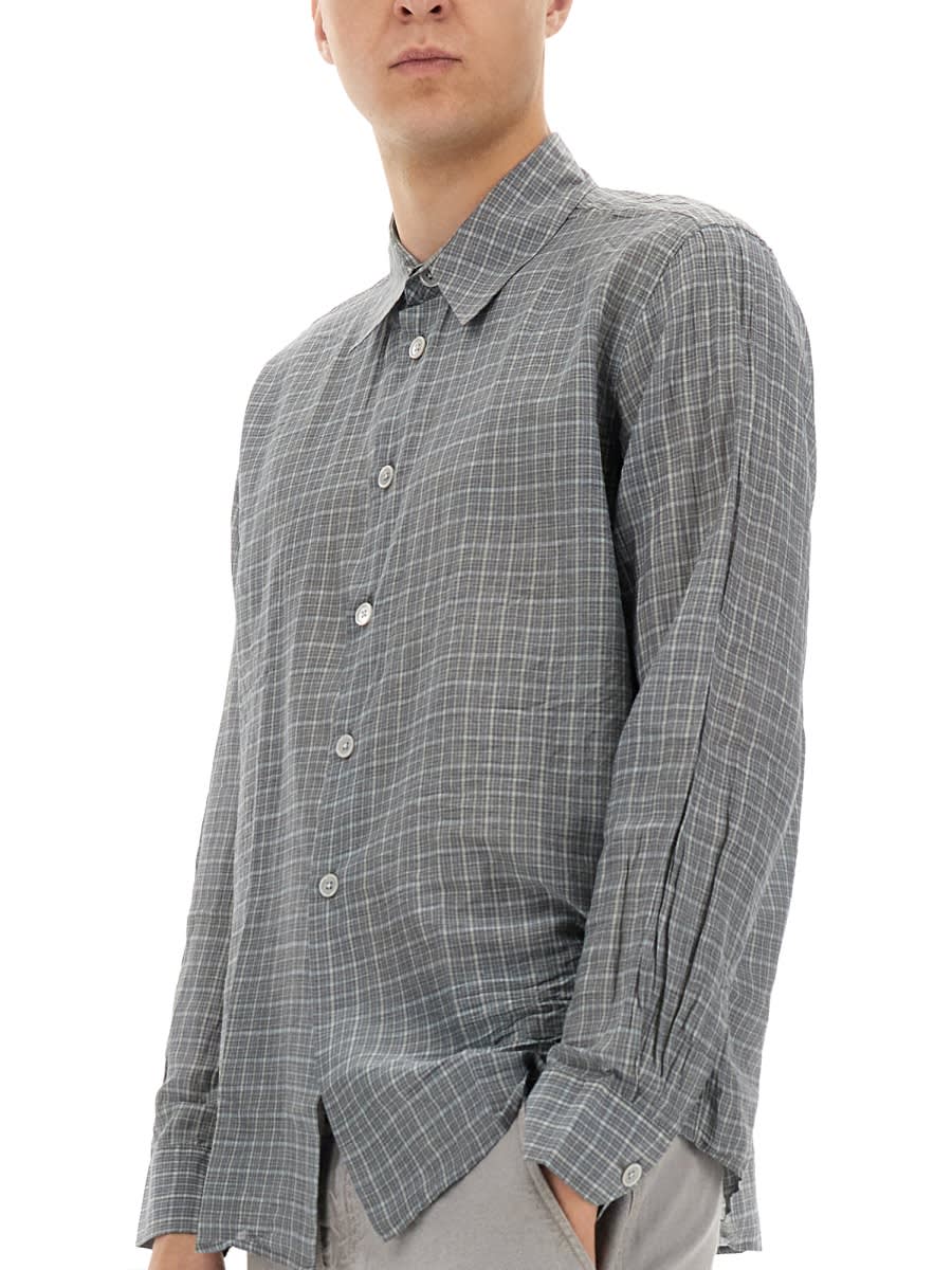 Our Legacy Checked Pattern Button-down Collar Shirt In Gray