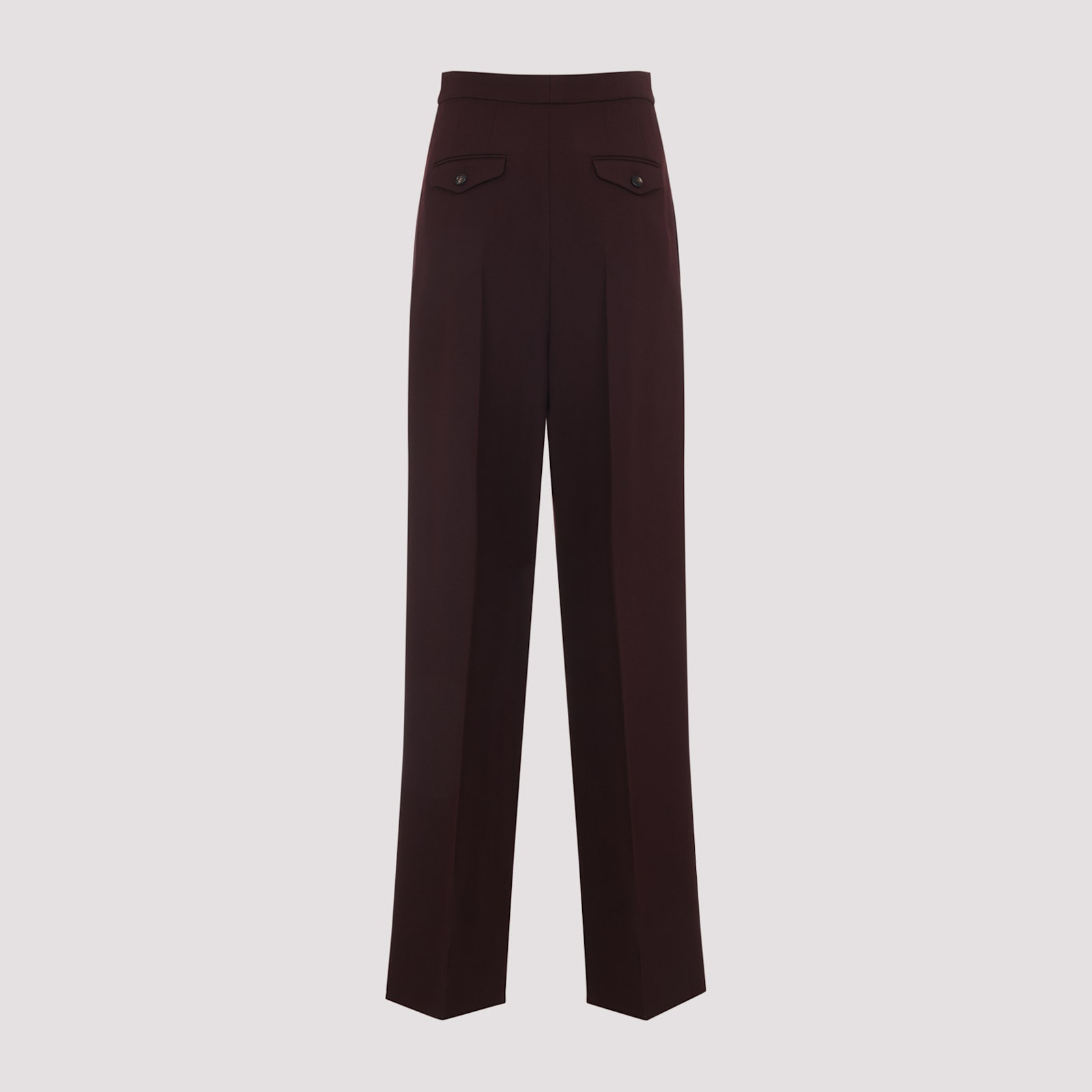 Chloé Dark Purple Wool Pants In Burgundy